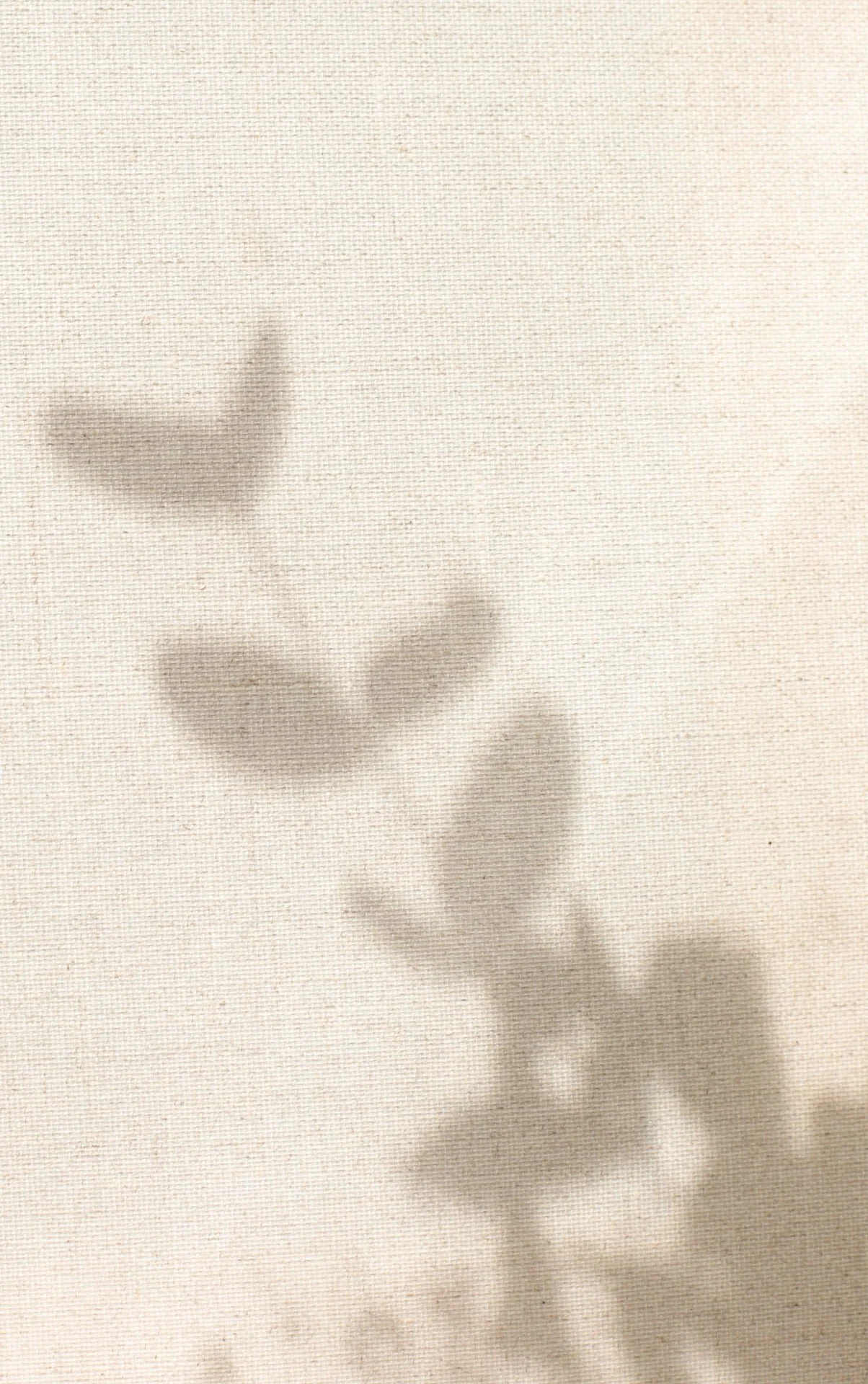 Close-up of a star-shaped shadow on a beige fabric surface.