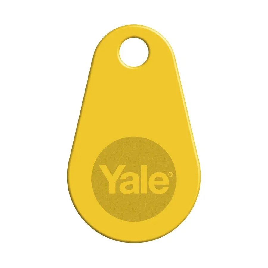 Gul tagg med Yale-logga