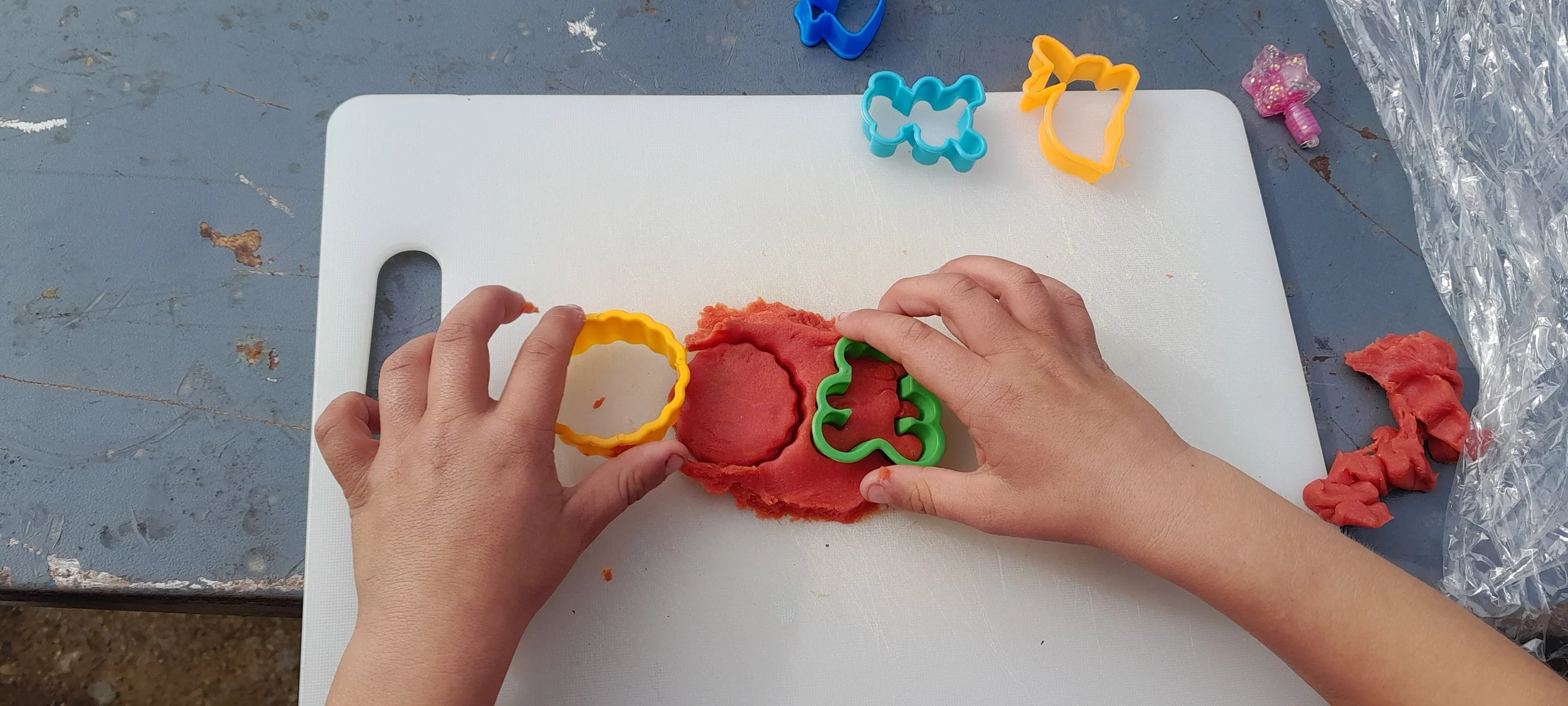 Using playdough in our children's ministry at The Centre of Hope.