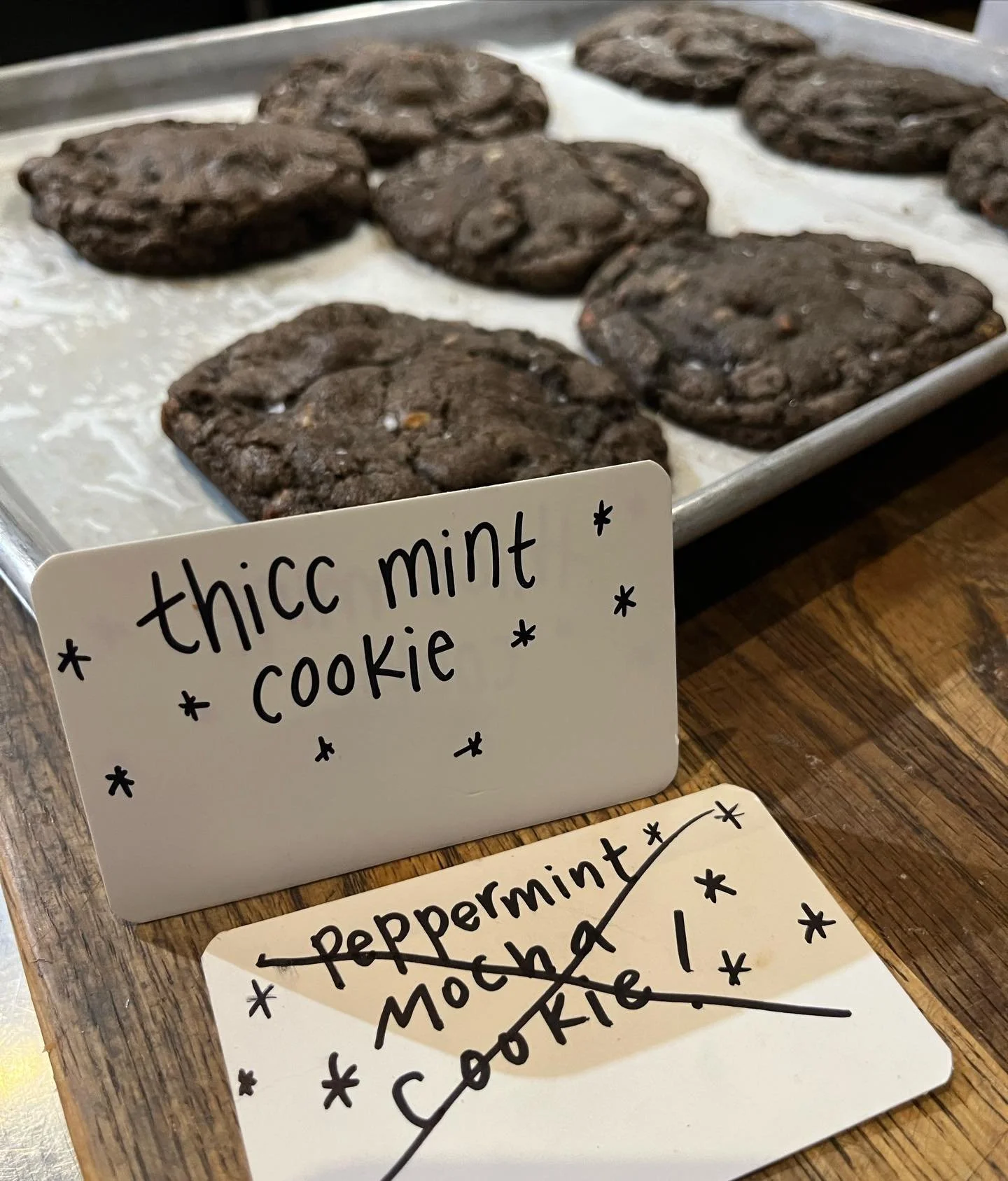 PSA: To avoid confusion when you&rsquo;re ordering the peppermint mocha (drink) the peppermint mocha (cookie) shall heretofore be known as thicc mint