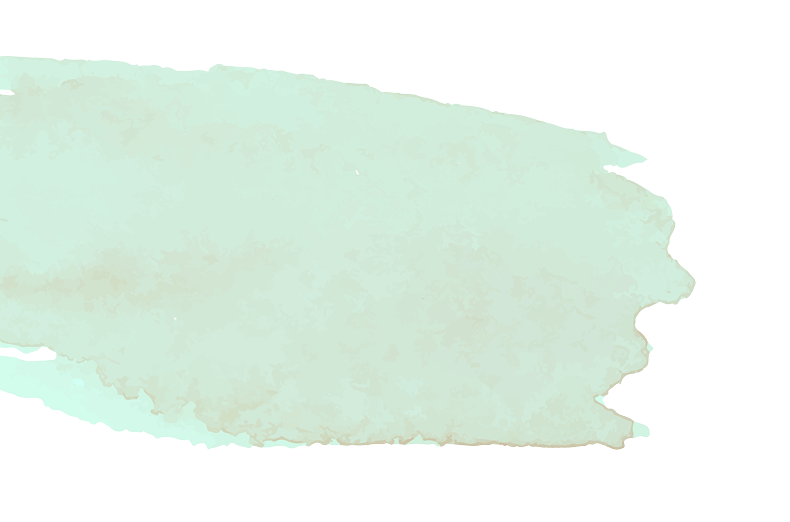 A light green watercolor splash with rough, uneven edges.