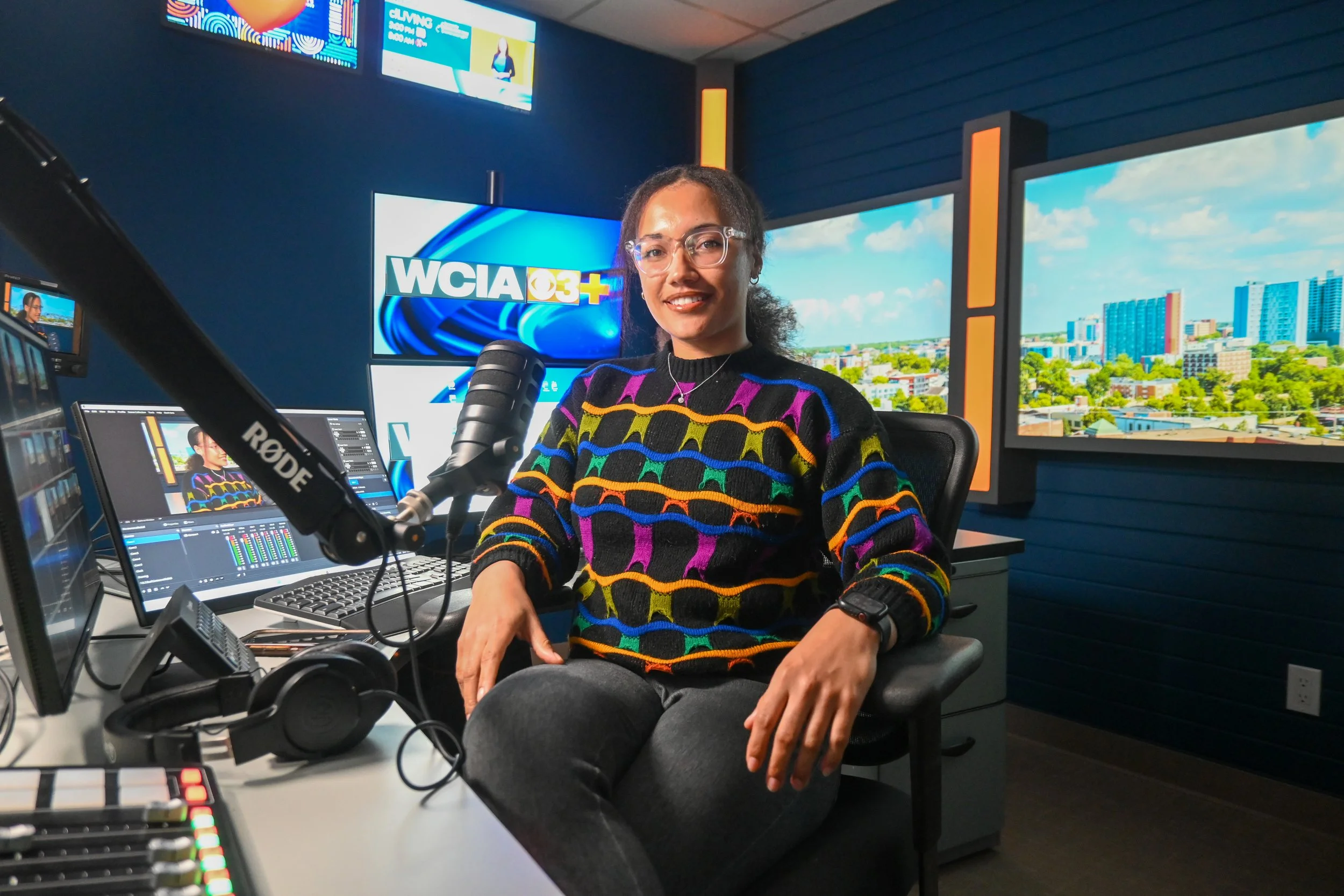 Jae Vic in WCIA Podcast Recording Studio 2