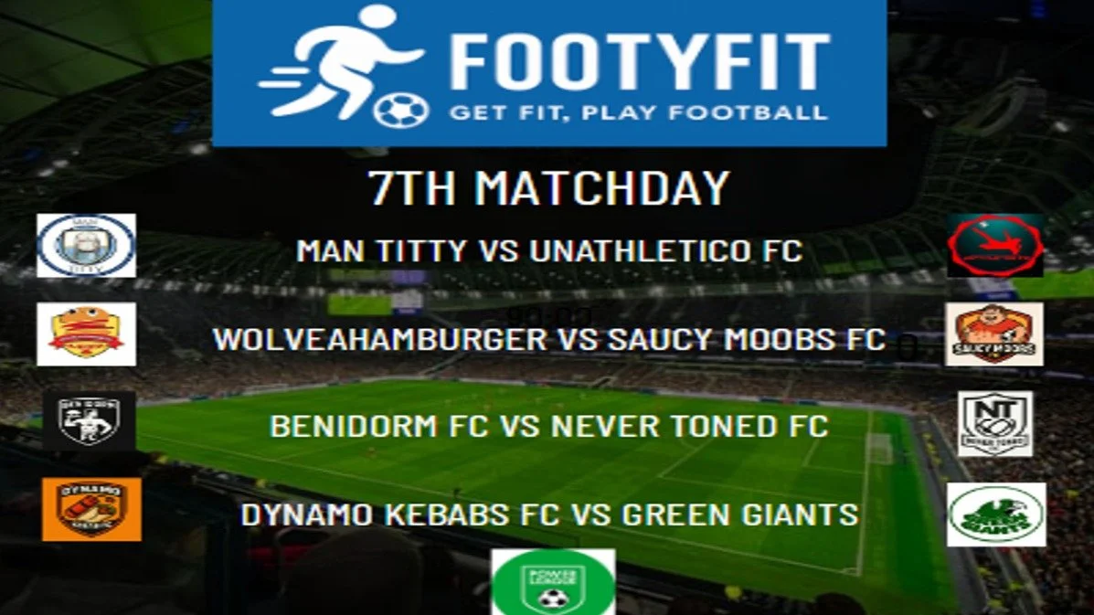 It&rsquo;s MATCHDAY 🏆

The FootyFit League is back under the lights tonight 💪⚽
8 teams. 60 players. One goal &mdash; progress.

Every game burns calories, builds fitness, and brings the buzz 💥
Who&rsquo;s ready to get stuck in and push for another