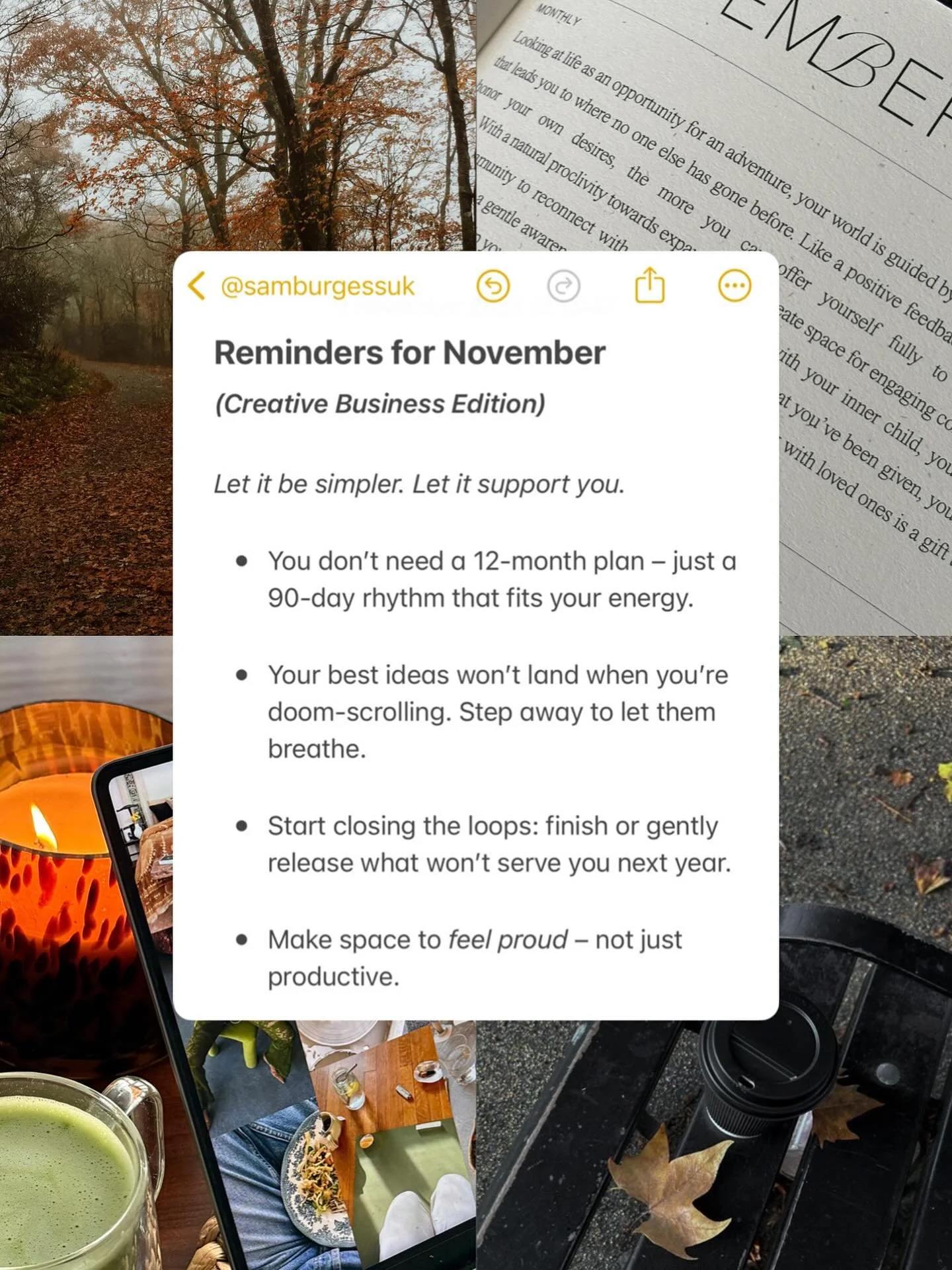What would you add? Save this if you&rsquo;re craving a gentler end to the year. 🍂
