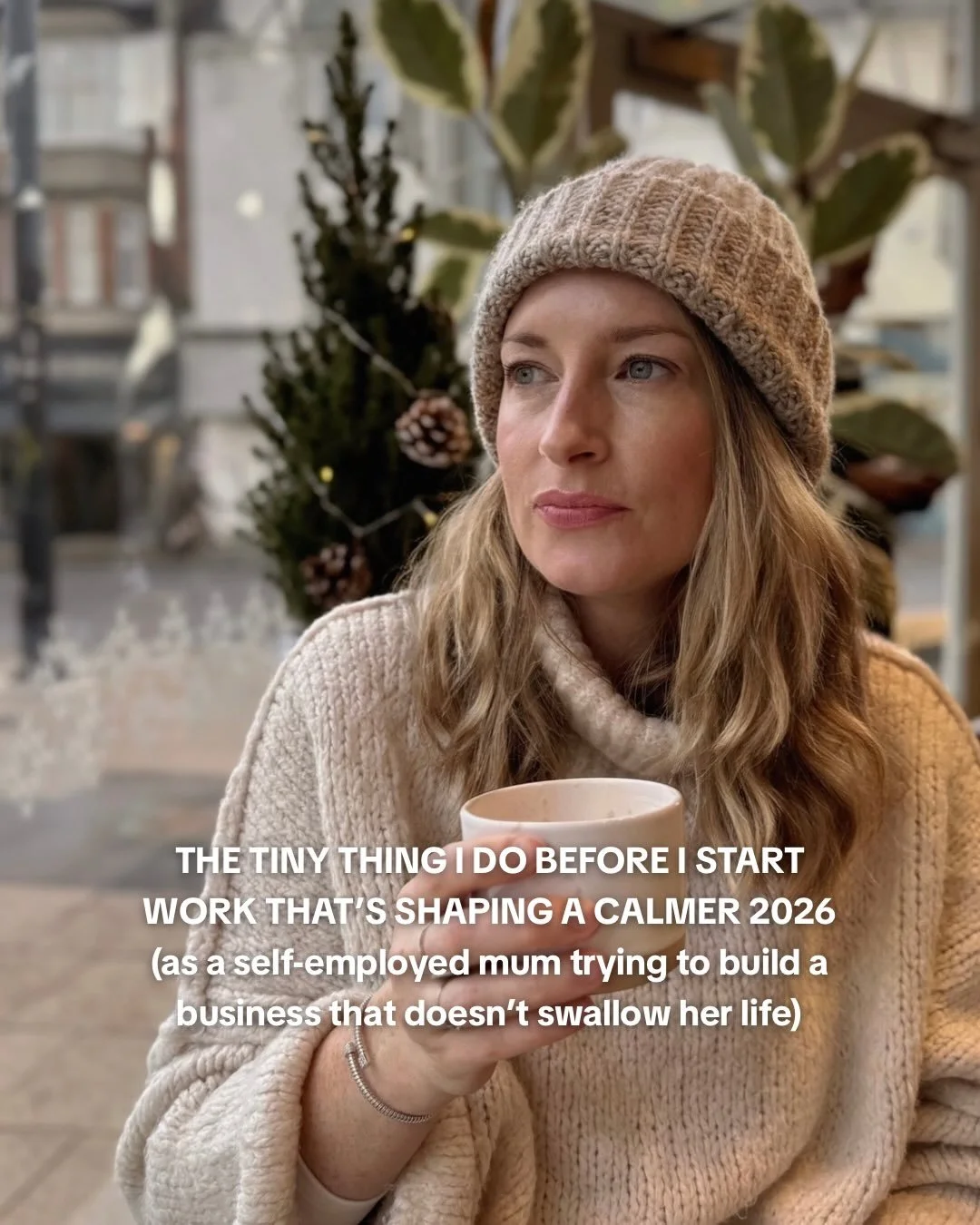 Most days I don&rsquo;t start work by diving straight in.
I start by coming back to myself a bit.

Being a self-employed mum in December has a way of making your brain sprint before you&rsquo;ve even opened the laptop. The lists. The noise. The press