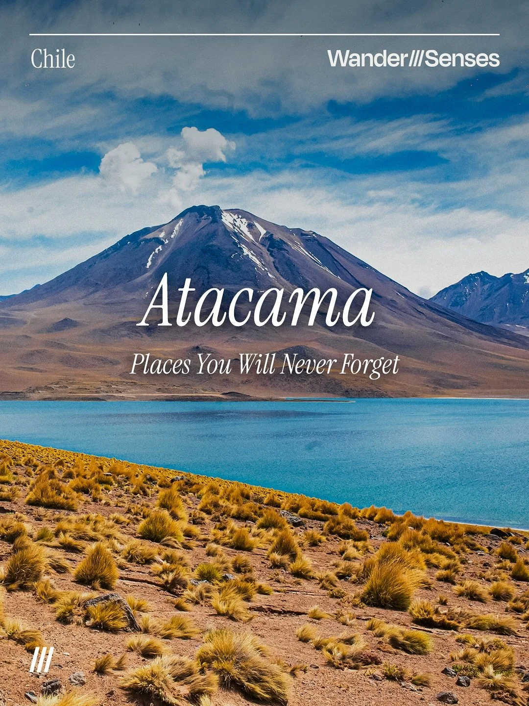 The Atacama Desert feels like another planet. Vast salt flats, red rocks shaped by wind and time, thermal waters hidden between canyons and sunrise geysers that roar into the cold morning air.

Every place reveals a different face of the desert and i