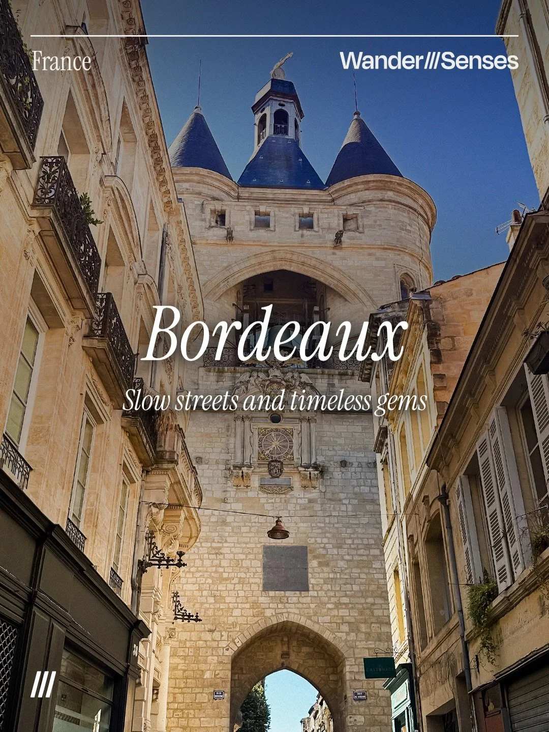 Just over two hours by train from Paris, Bordeaux offers a different rhythm of French city life.

Behind its elegant fa&ccedil;ades and classical symmetry, daily life unfolds in quiet streets, historic squares, and neighborhoods shaped by centuries o