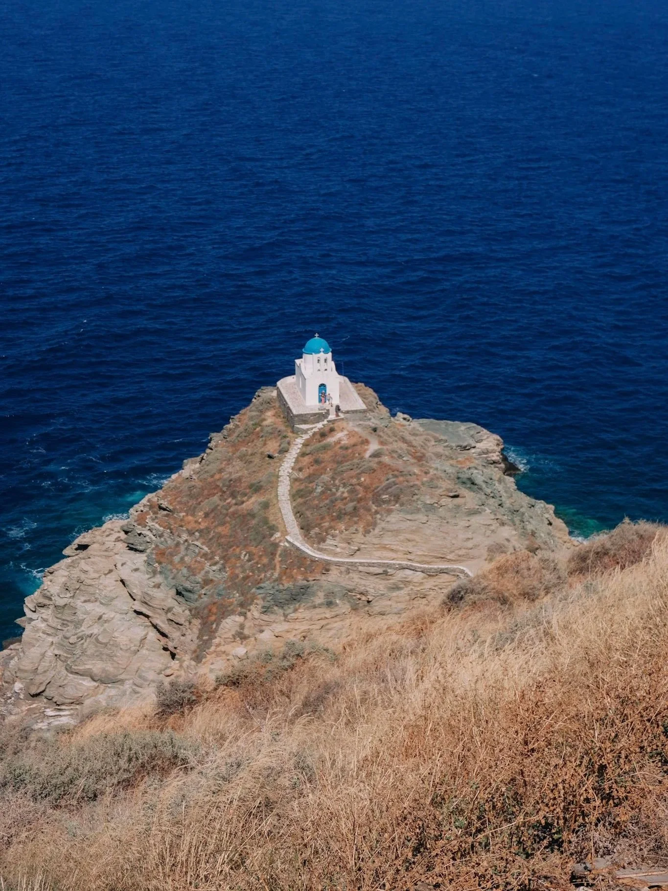 Seven Martyrs Church in Sifnos view from the top of Kastro