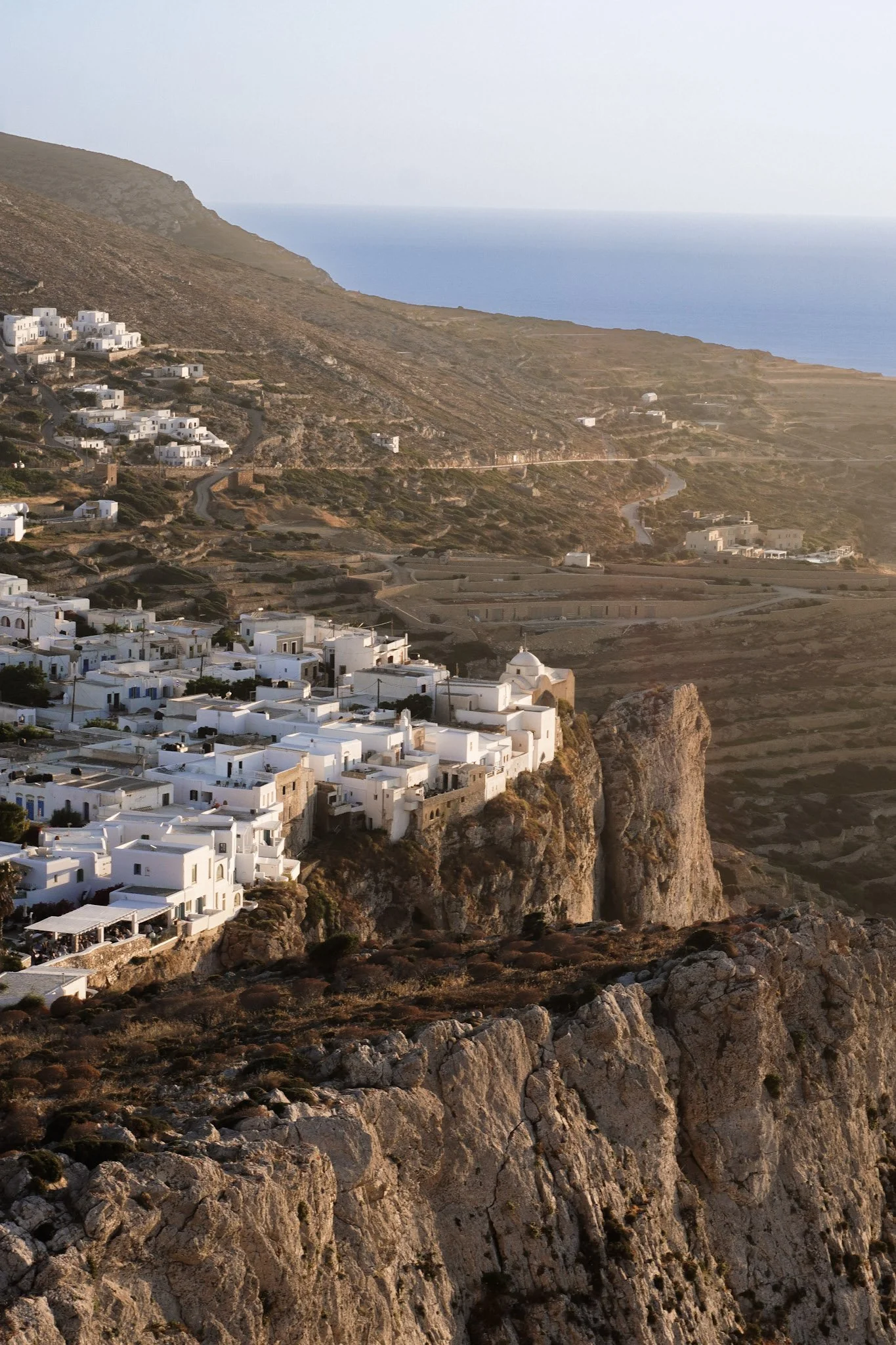 top view to the Church of Panagia in Folegandros