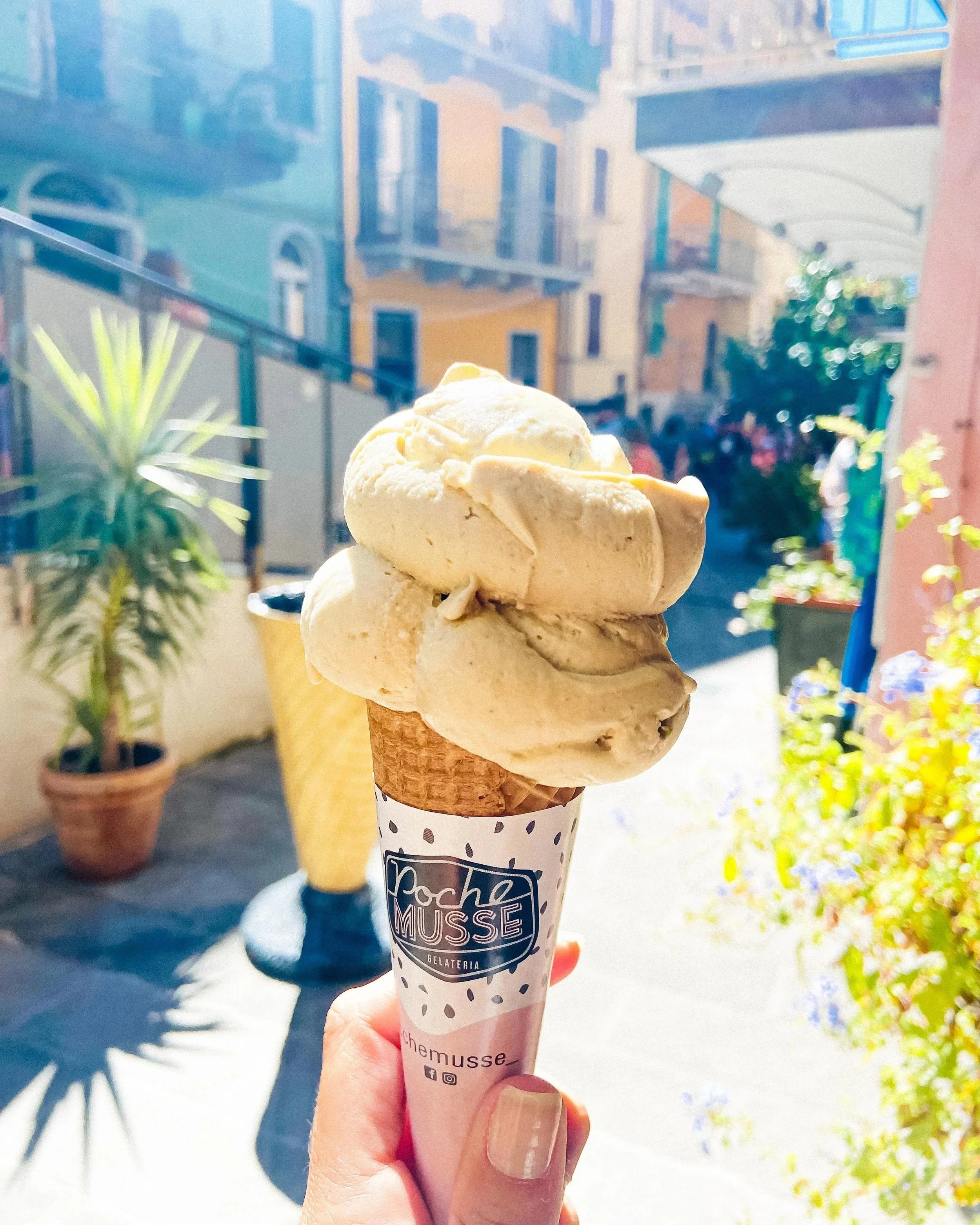 pistachio ice cream in Manarola CInque Terre Italy