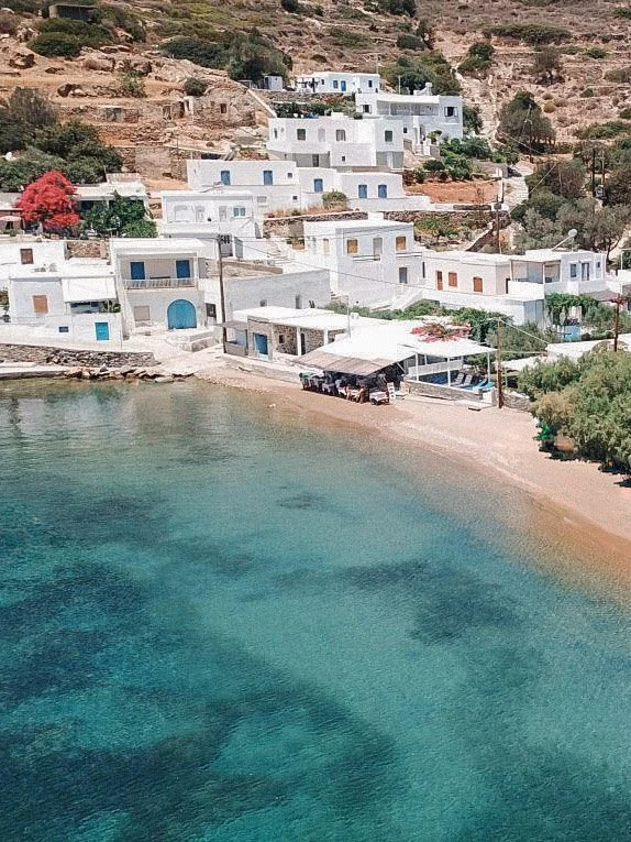 top view from the Vathi beach in Sifnos