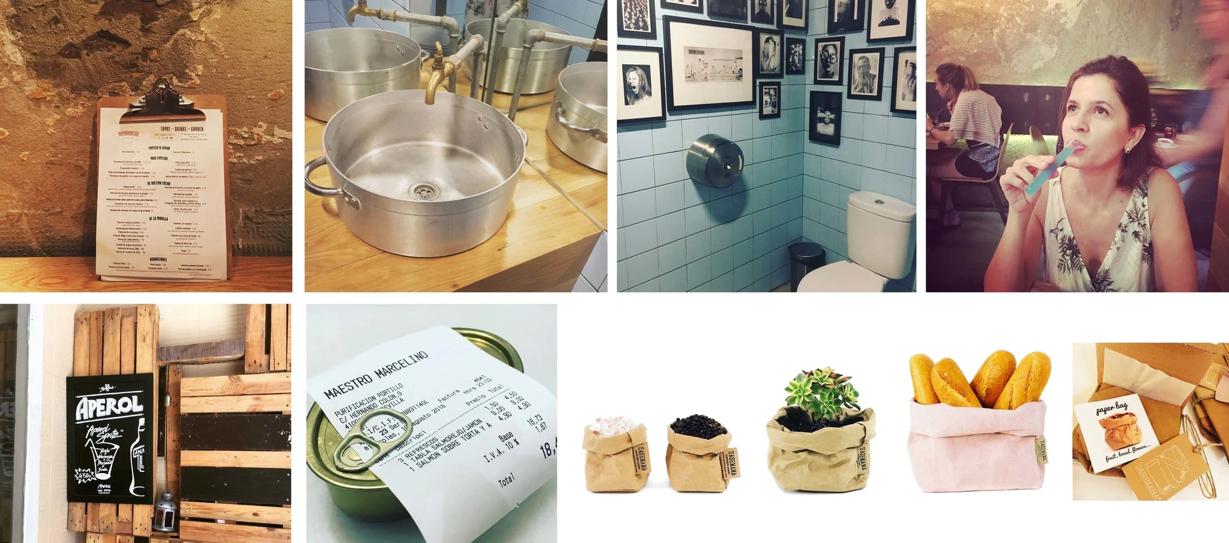 A forma criativa de servir shots em tubo de ensaio, junto com a graça na maneira de trazer a conta, presa na latinha. As super criativas paper bags - para servir na mesa com charme, parece saco de papel, mas o material é similar a camurça. Várias na…