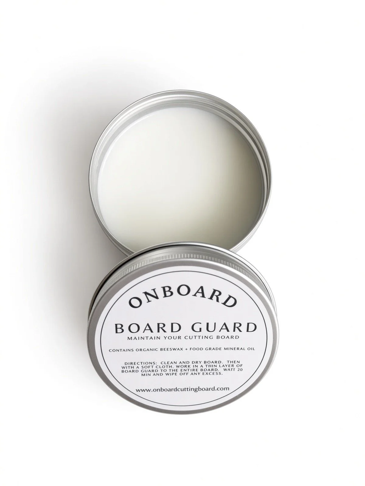 ONBOARD Board Guard tin, beeswax and mineral oil for cutting boards