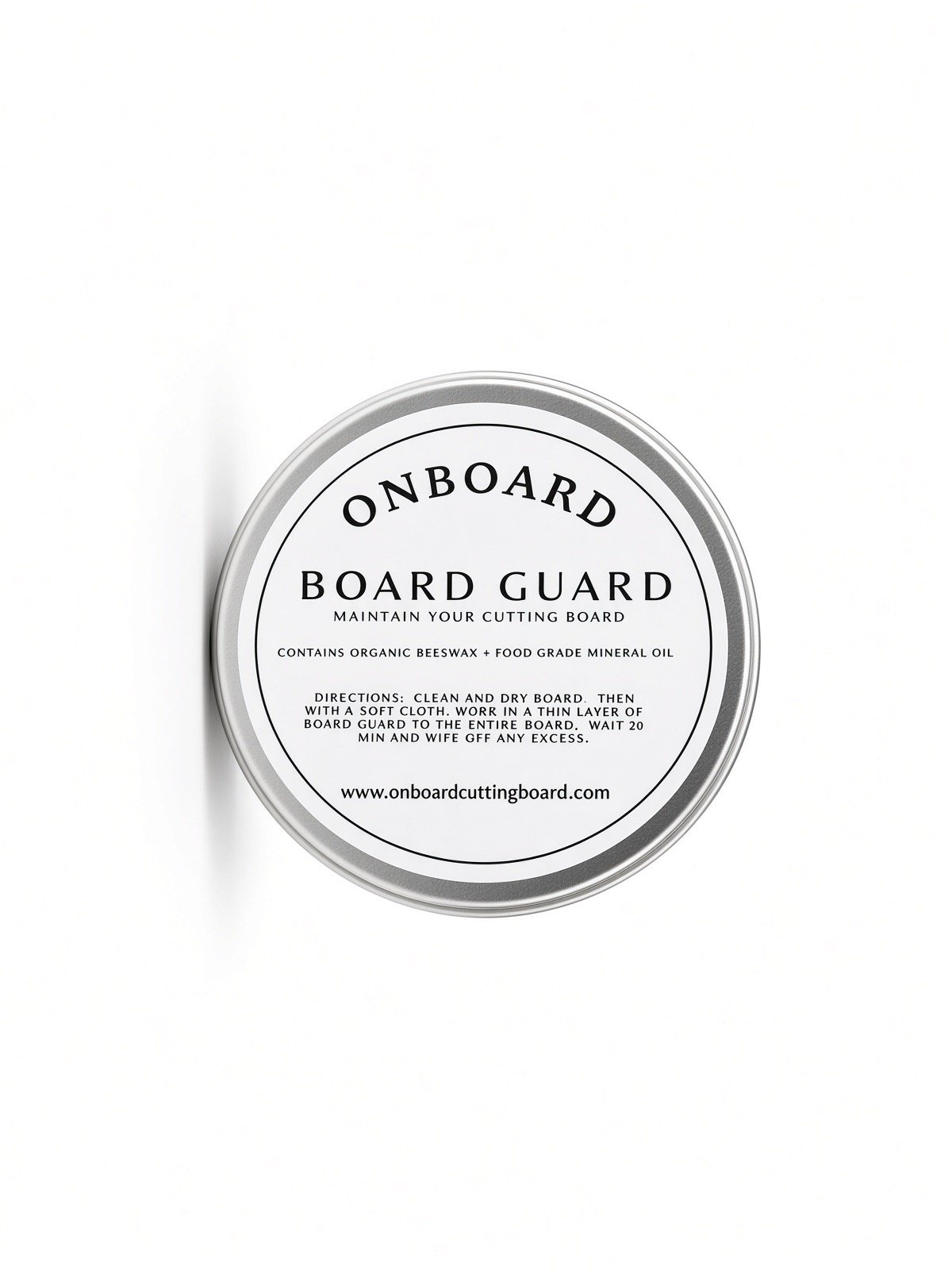 ONBOARD Board Guard tin, beeswax and mineral oil for cutting boards