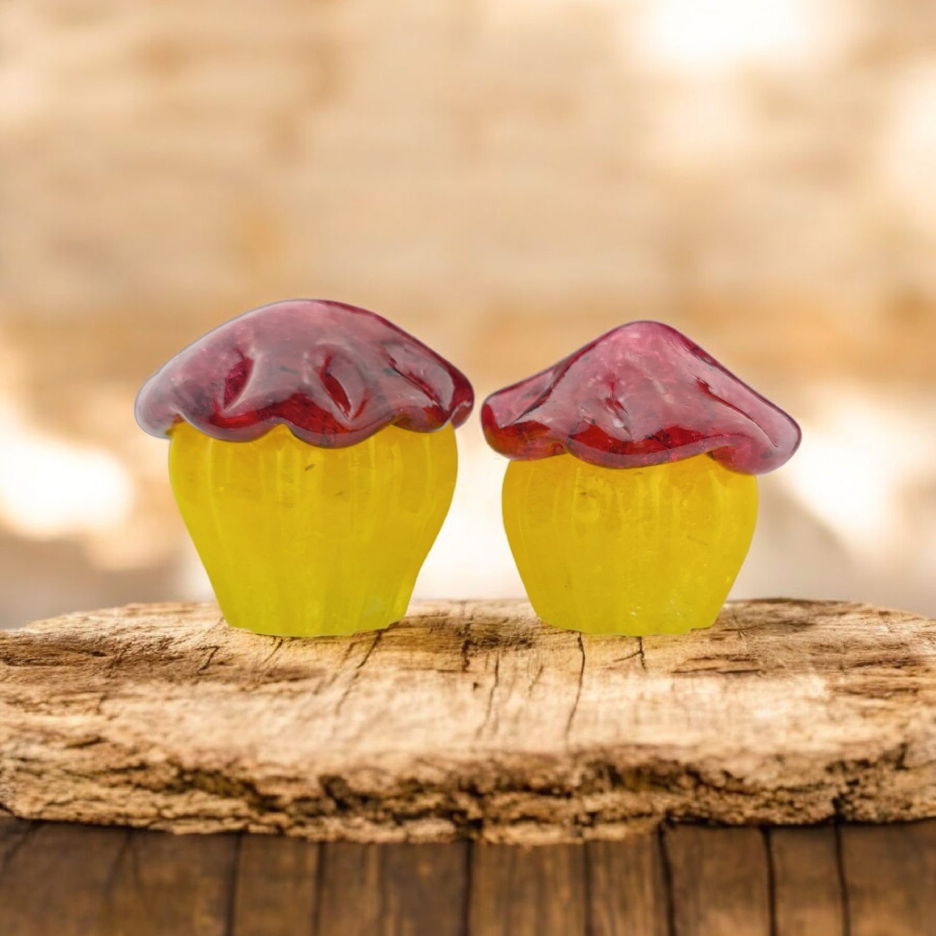 Cupcake with Yellow base and Red top