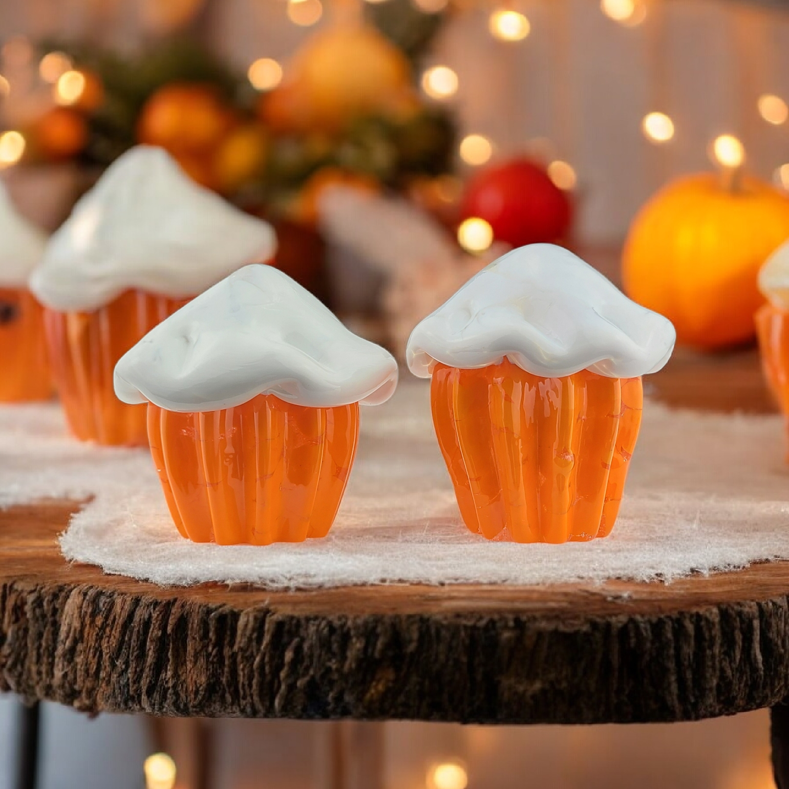 Orange and white Cupcake