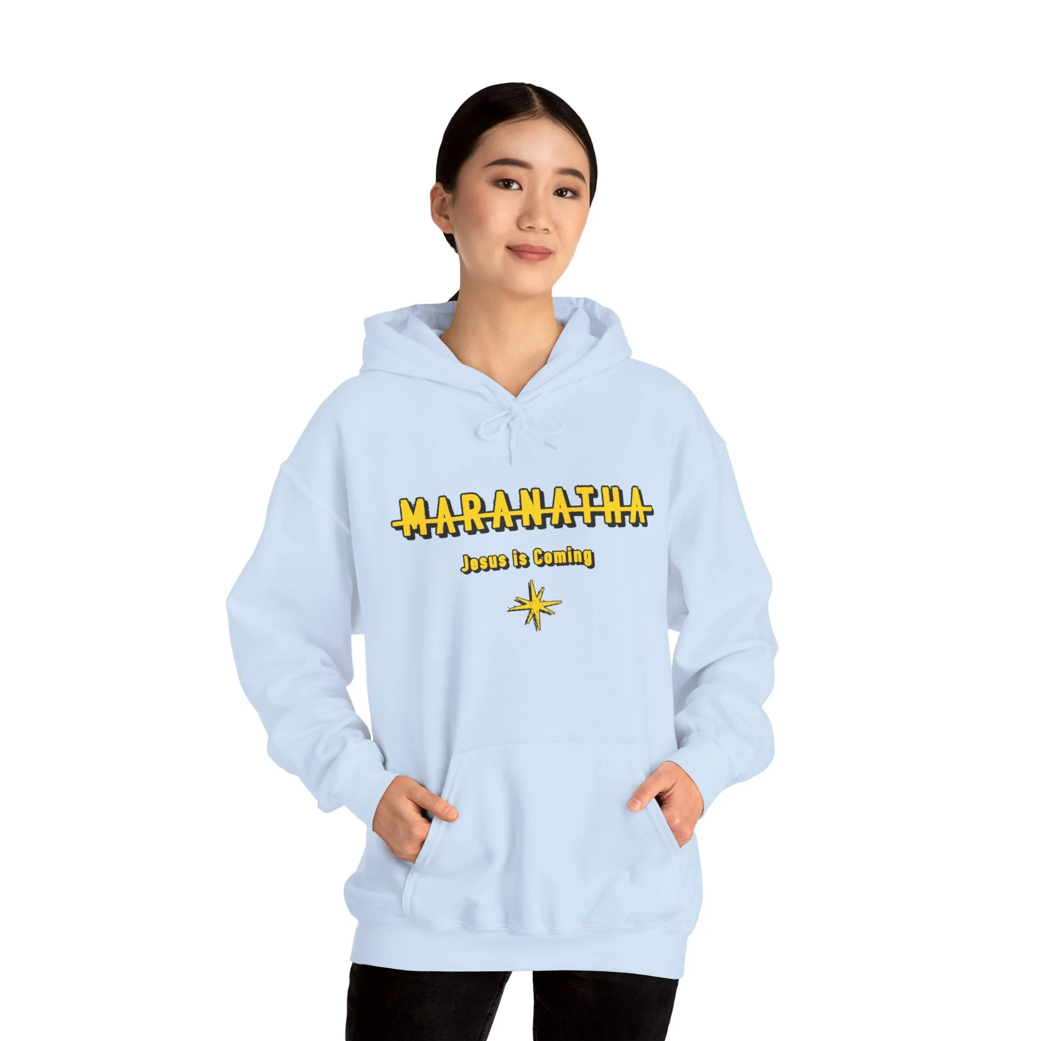 Maranatha Jesus Is Coming Hoodie — Minimal Christian Faith Pullover