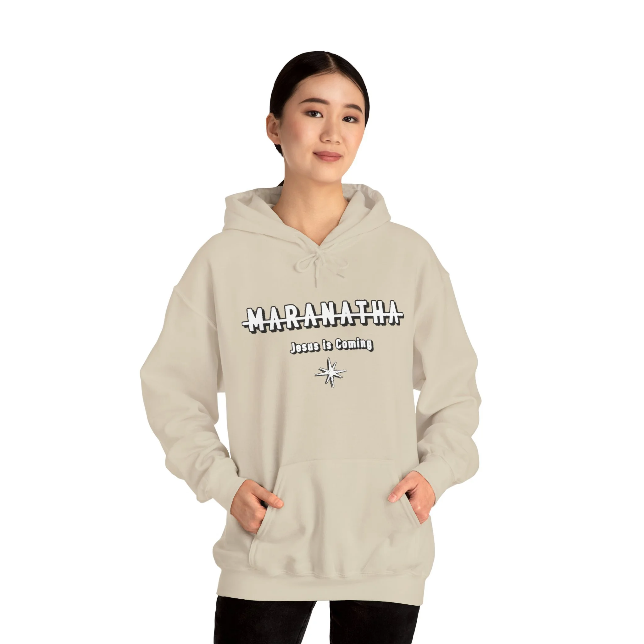 Maranatha Jesus Is Coming Hoodie — Minimal Christian Faith Pullover