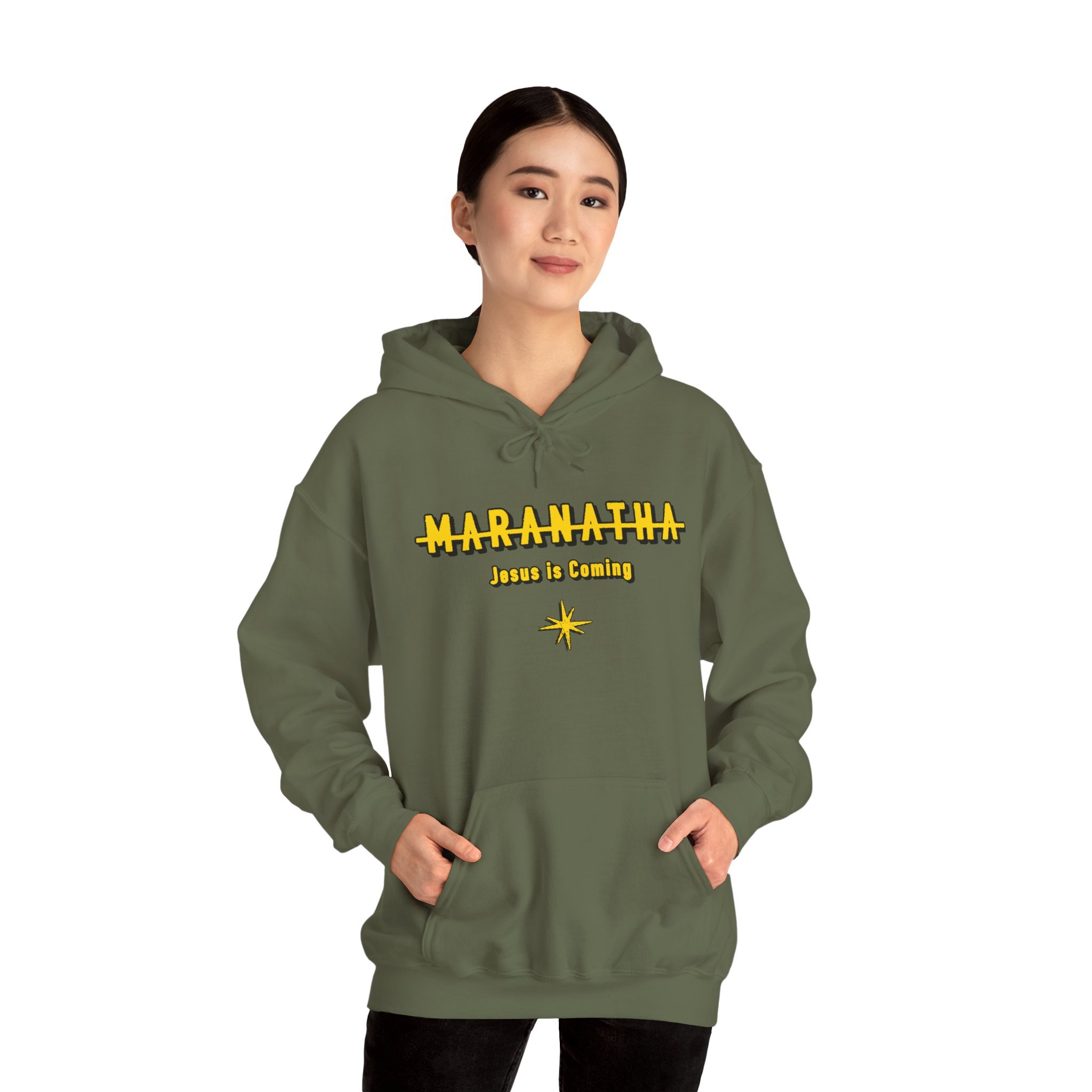 Maranatha Jesus Is Coming Hoodie — Minimal Christian Faith Pullover