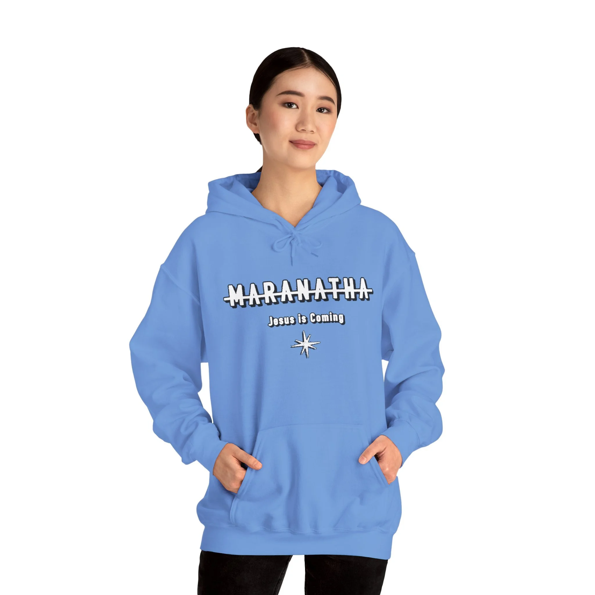 Maranatha Jesus Is Coming Hoodie — Minimal Christian Faith Pullover