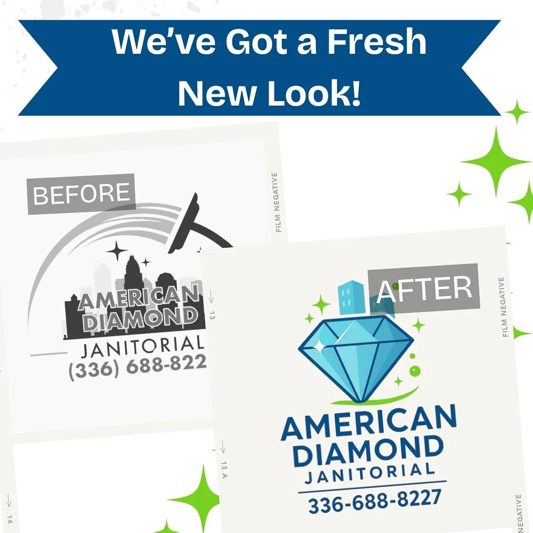 ✨ Big news! ✨
Our new logo is officially here, and we couldn’t be more excited to share it with you! American Diamond Janitorial has grown and evolved, and our refreshed look reflects the professionalism, reliability, and excellence you’v