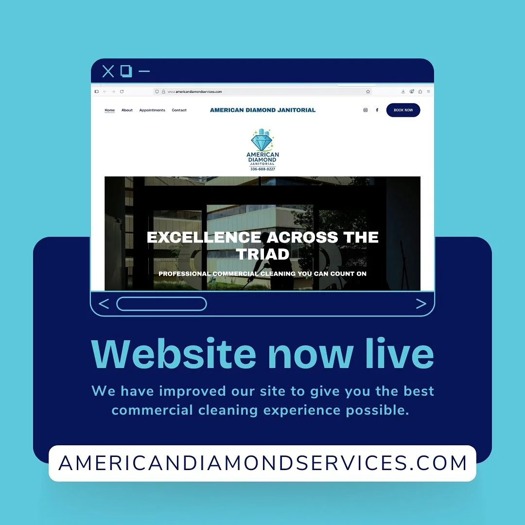 ✨ We’re live! ✨
American Diamond Janitorial is proud to announce the official launch of our brand-new website: AmericanDiamondServices.com 💎
From commercial cleaning to post-construction and everything in between, our site makes it easy to l
