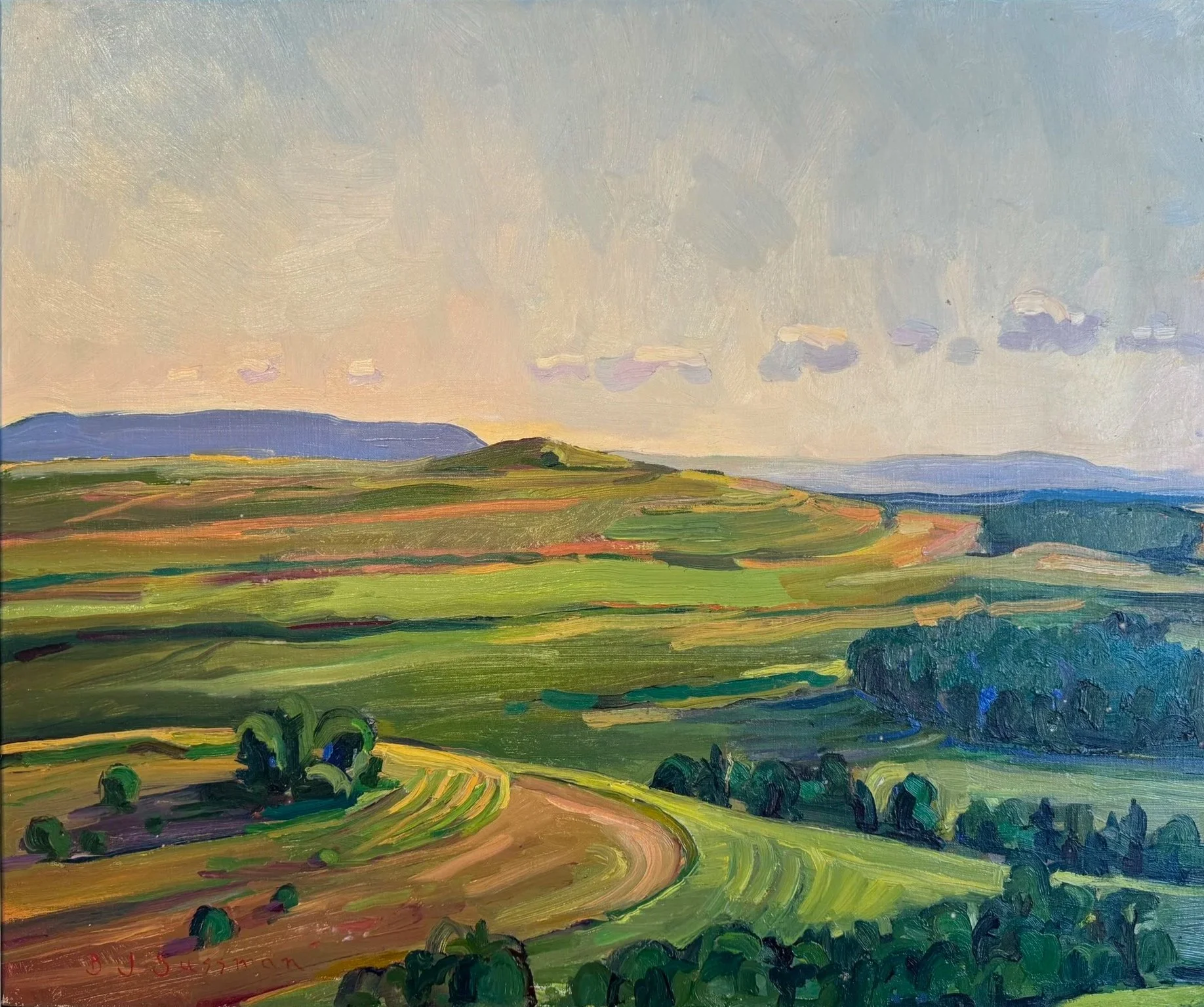 Terraced Hills 24" x 30" oil on linen by Barbara J. Sussman