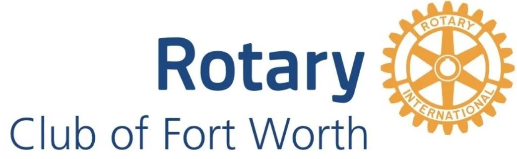 Logo of Rotary International with text 'Rotary Club of Fort Worth' and the Rotary wheel emblem.
