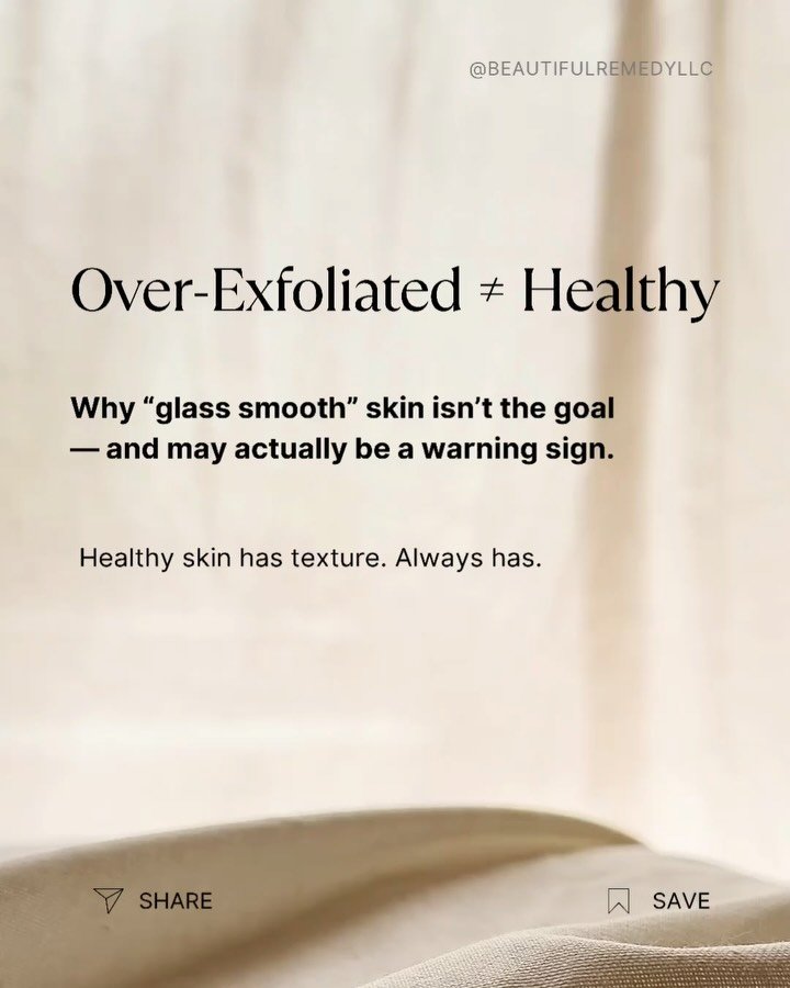 &ldquo;Glass smooth&rdquo; skin isn&rsquo;t the goal &mdash; healthy skin is.

Over-exfoliation and harsh routines may create temporary smoothness, but they quietly weaken the skin barrier over time. Real skin health looks supple, plump, calm, and ye