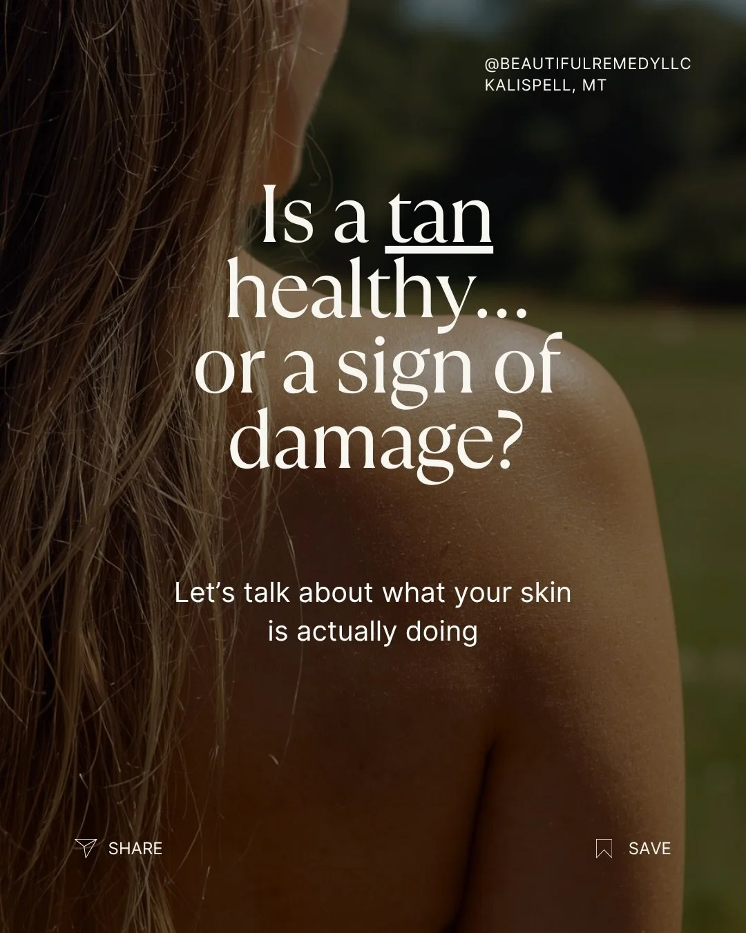 Let&rsquo;s be clear&mdash;
a tan doesn&rsquo;t happen without damage.

UV exposure damages DNA in your skin cells.
Your body responds by producing melanin to protect you from further damage.

That&rsquo;s what a tan is.

This doesn&rsquo;t mean all 