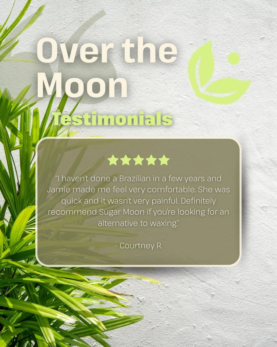 Testimonial Tuesday ✨🌙
We’re over the moon hearing how much you love your Sugarmoon® experiences. Nothing makes us happier than seeing you glow! 💛
Want to see what all the buzz is about? Book your next appointment at any Sugarmoon®