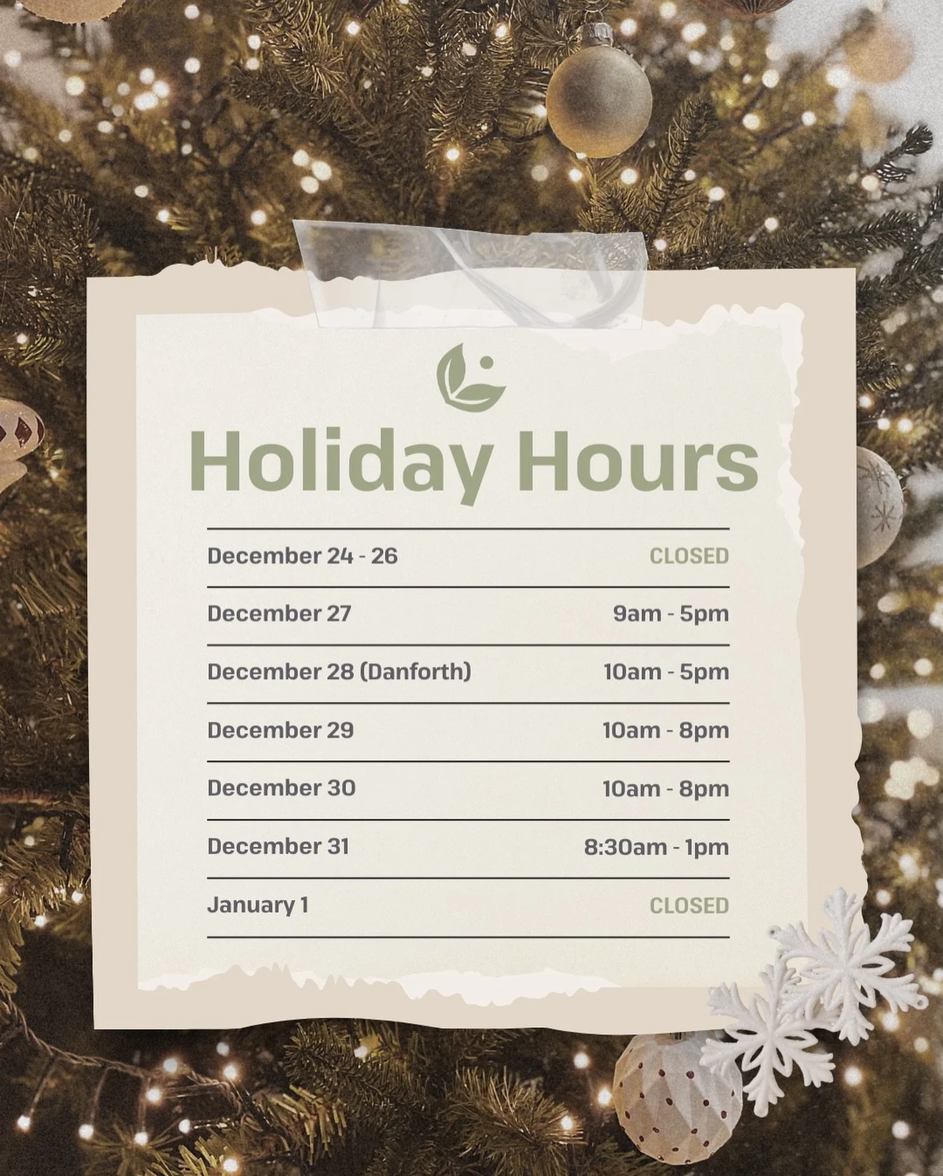 Holiday hours incoming! 🎄✨

Book your sugaring + self-care before we cozy up for a holiday break. We can&rsquo;t wait to end the year glowing with you!

Click the link in our bio to book your holiday appointments now! 

#Sugarmoon #SugarmoonSalon #S