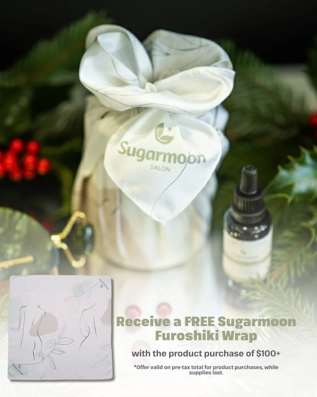 Unwrap a Little Extra Magic!🎁

This holiday, when you spend $100 (before tax), you&rsquo;ll get a complimentary limited-edition Sugarmoon&reg; Furoshiki.

Beautiful. Reusable. Gift-ready.

Shop our holiday gift guide via the link in our bio

#Sugarm