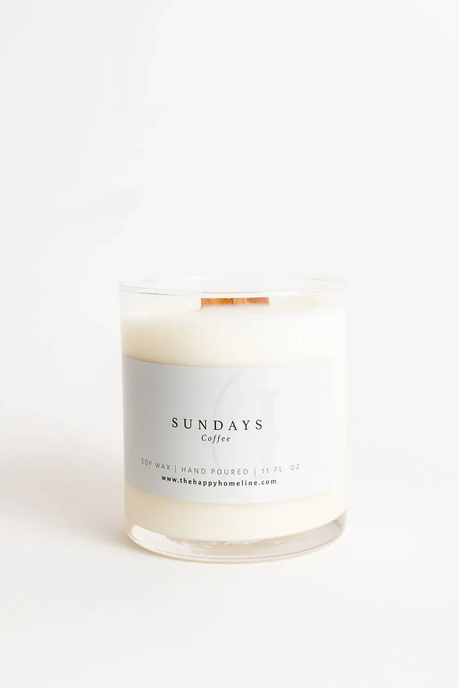 The Happy Home Line Sundays Wood Wick Candle