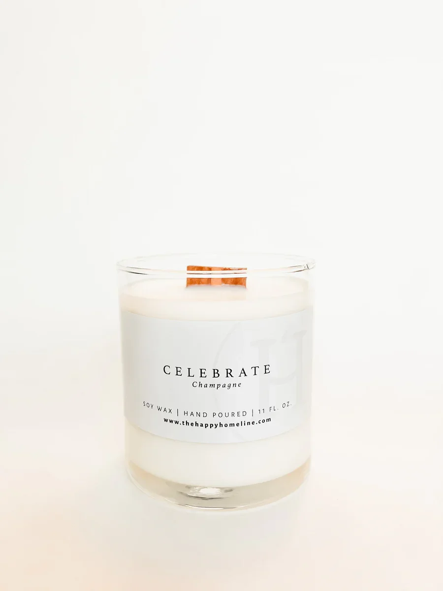 The Happy Home Line Celebrate Wood Wick Candle