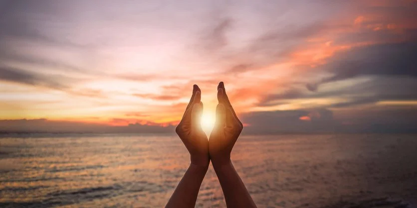 Sunset prayer hands
