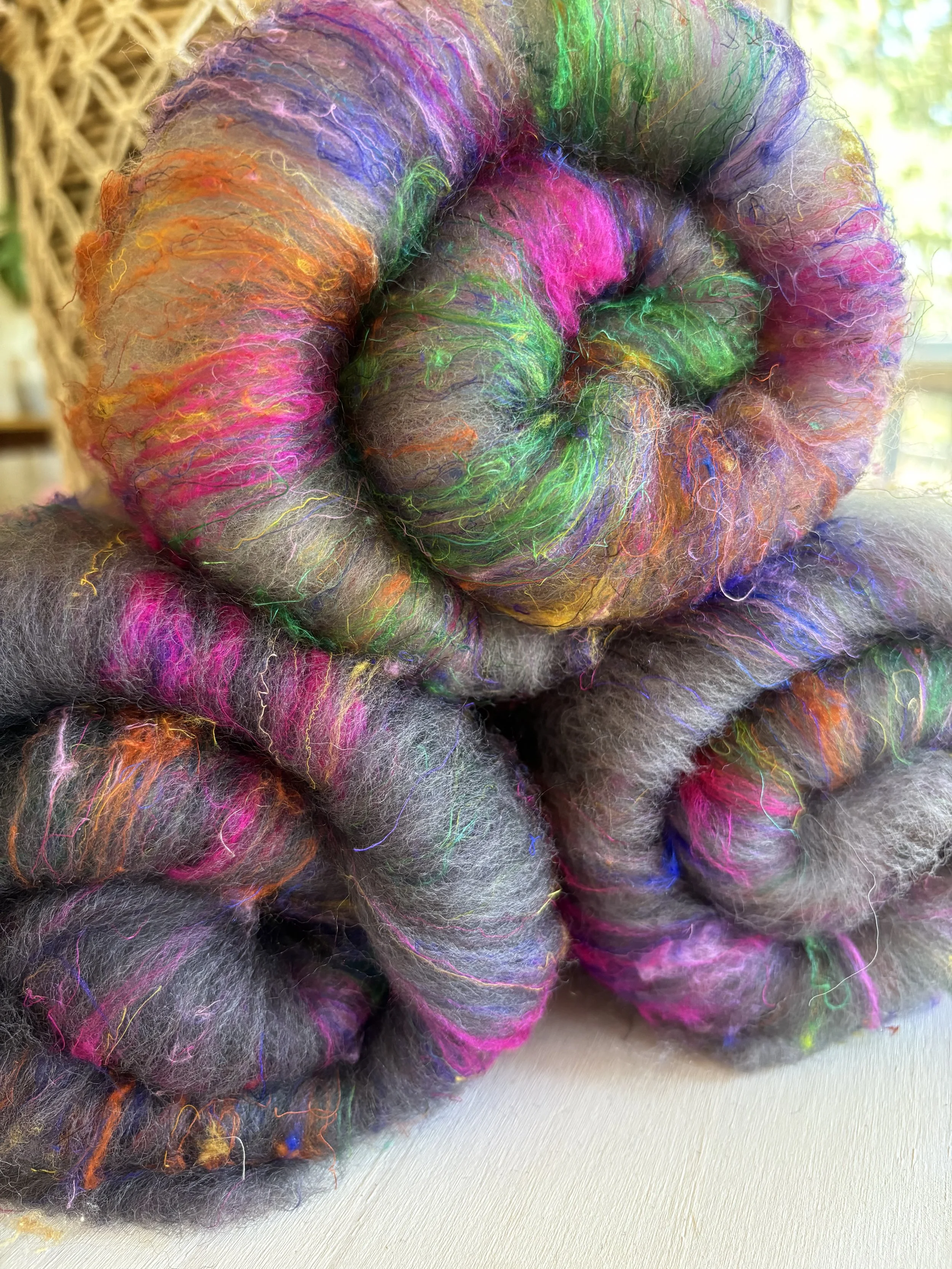 Peruvian Highland Wool and Sari Silk Mini Batts