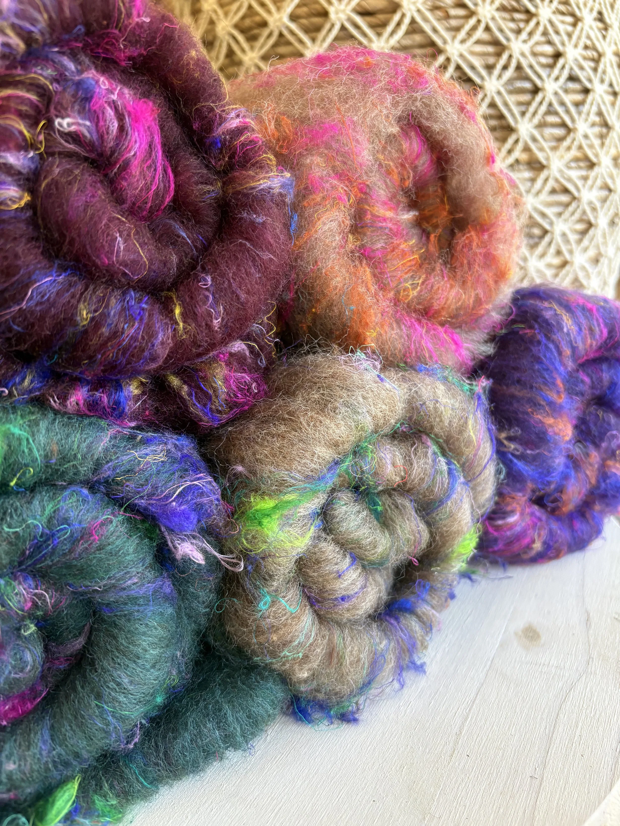 Romney and Sari Silk Mini Batts
