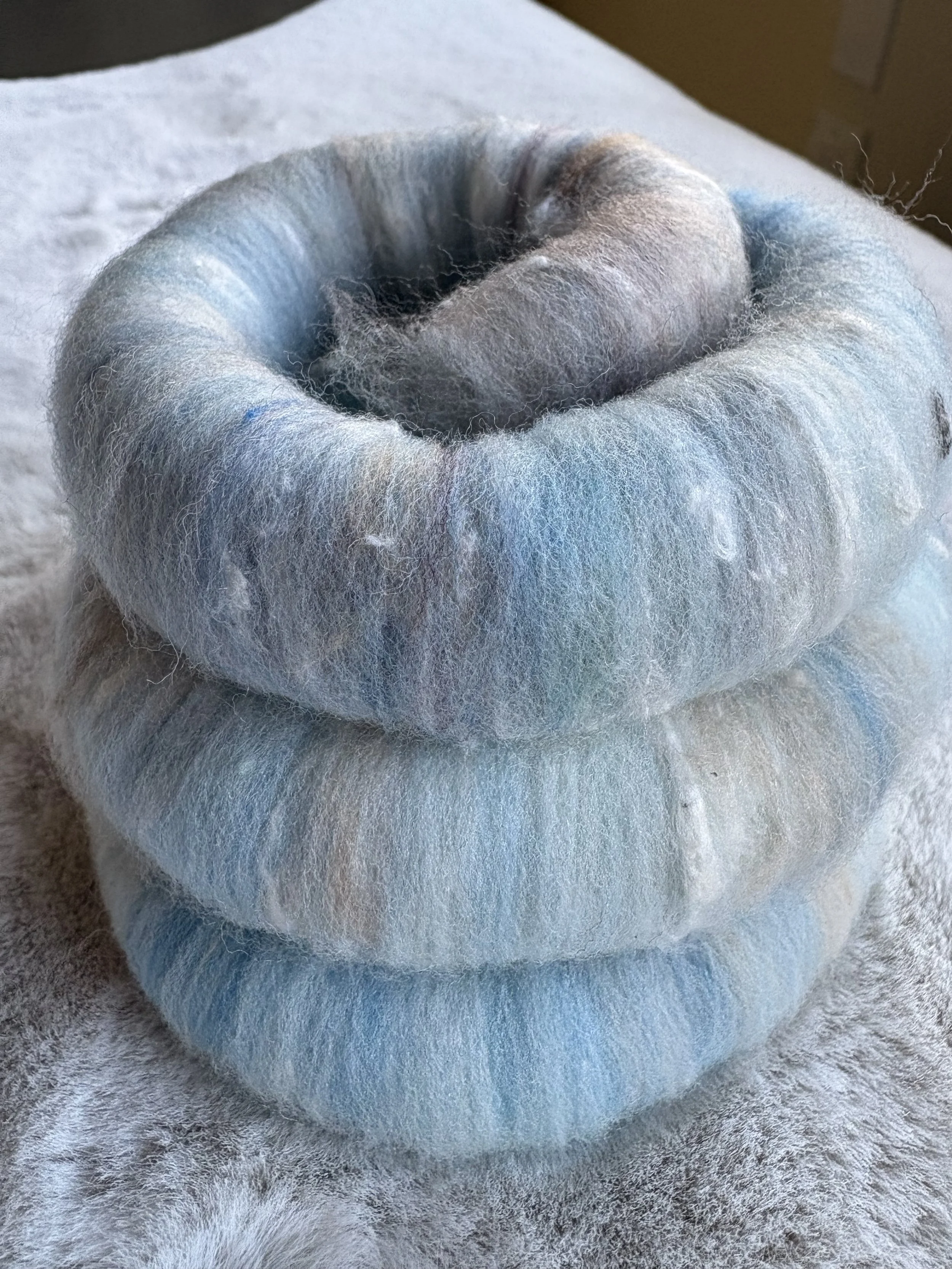 Arctic Fluff  - Hand Blended Rolag