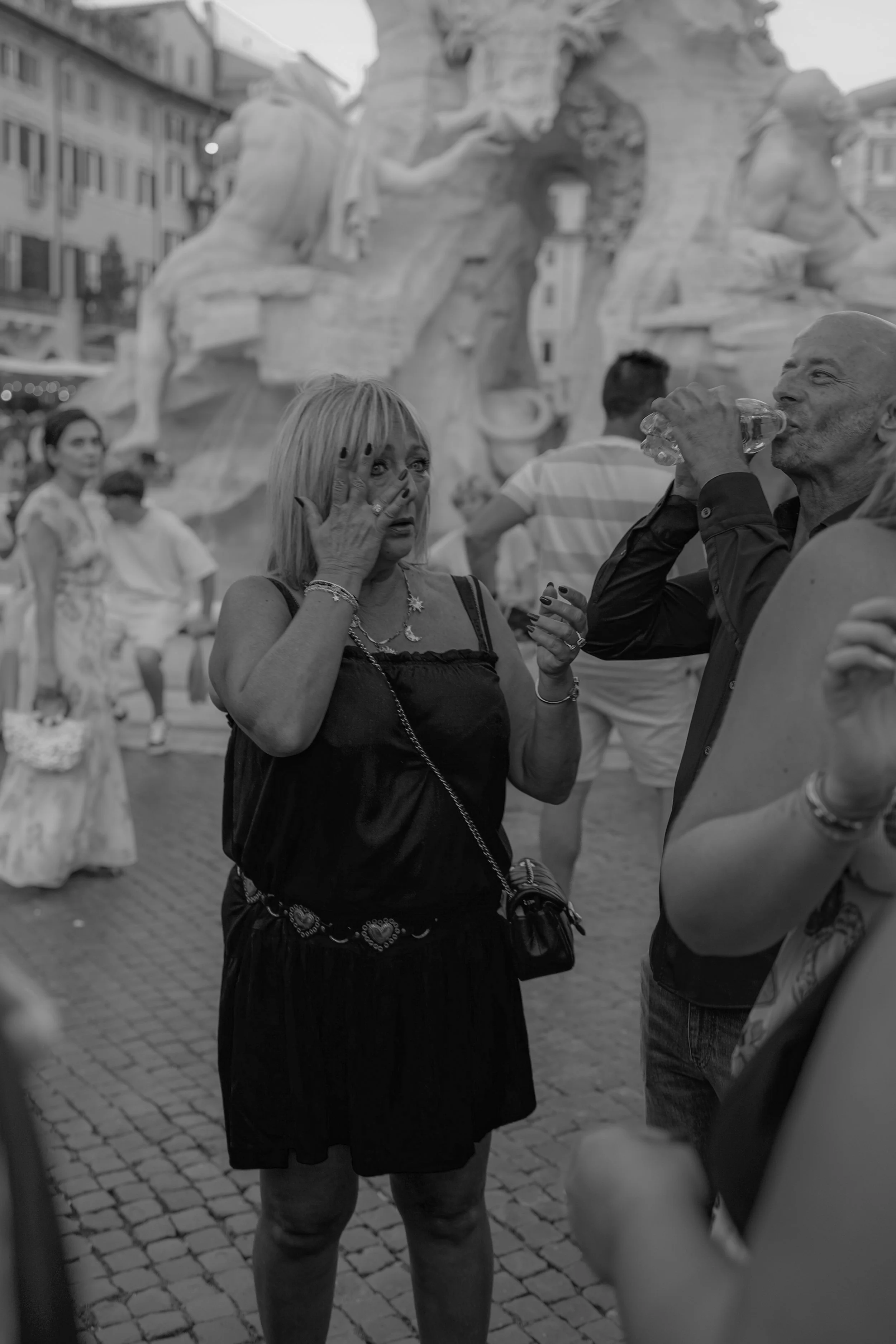 woman crying in black and white photo