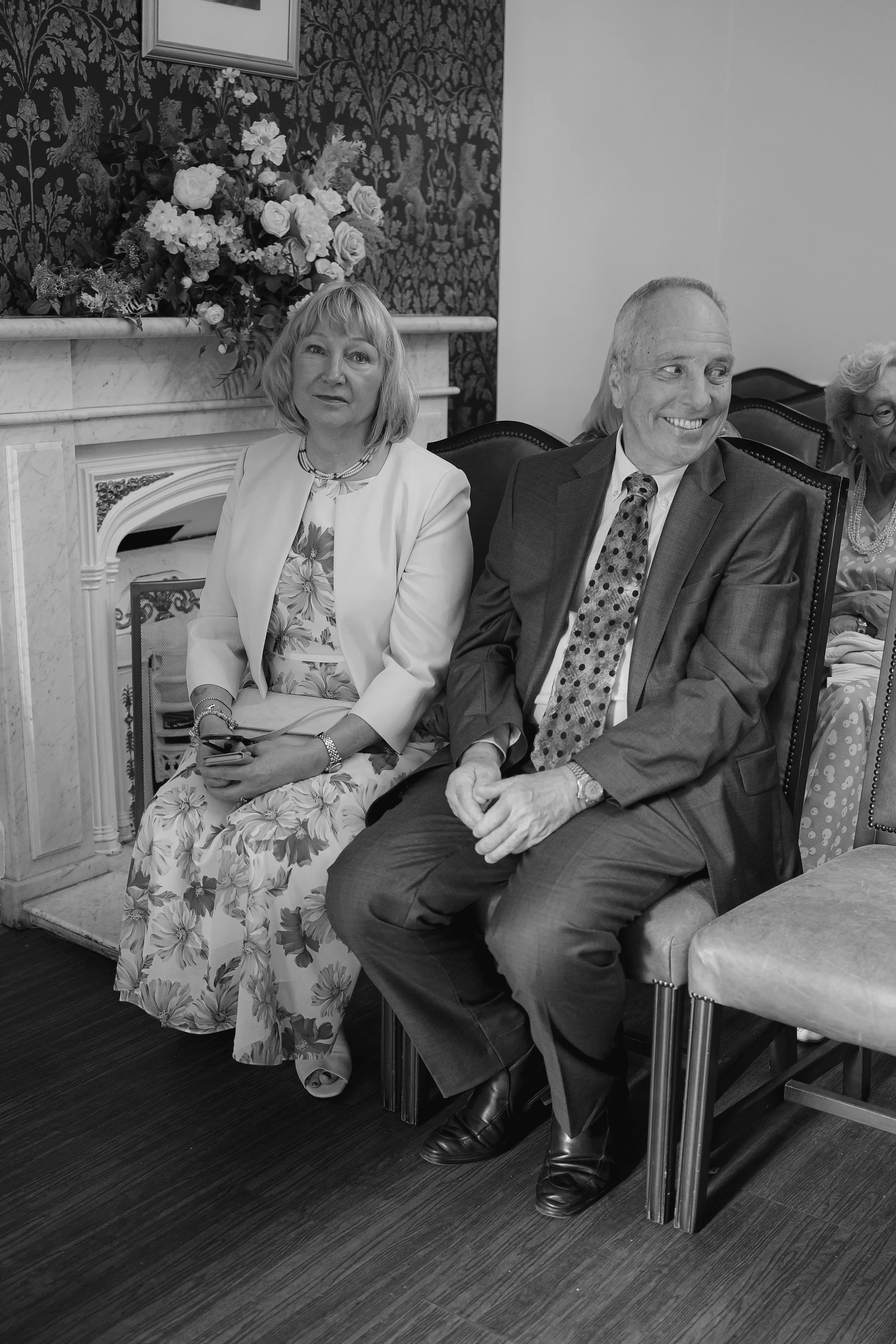 wedding guests at a wedding ceremony 