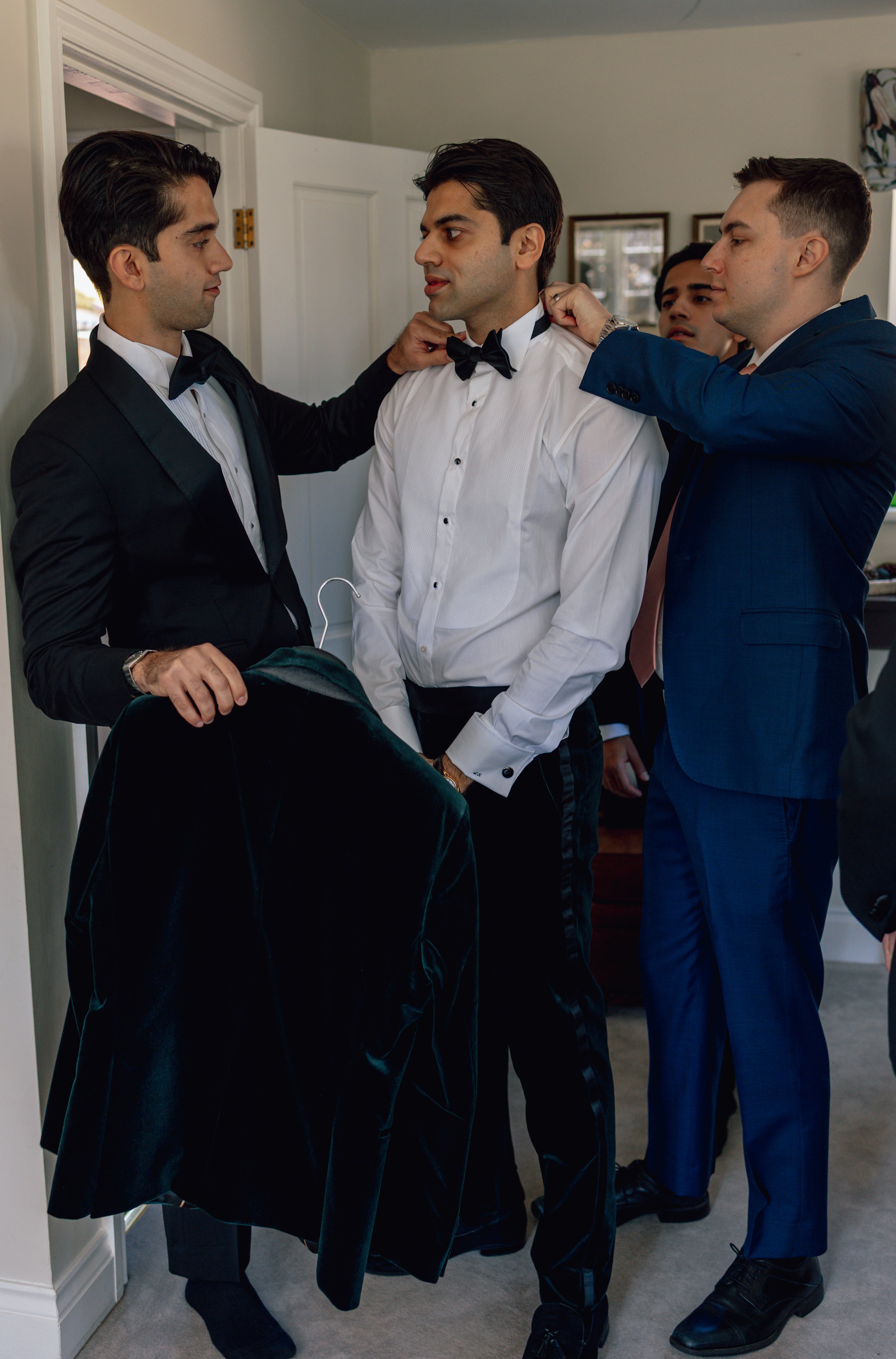 groom getting ready for his wedding