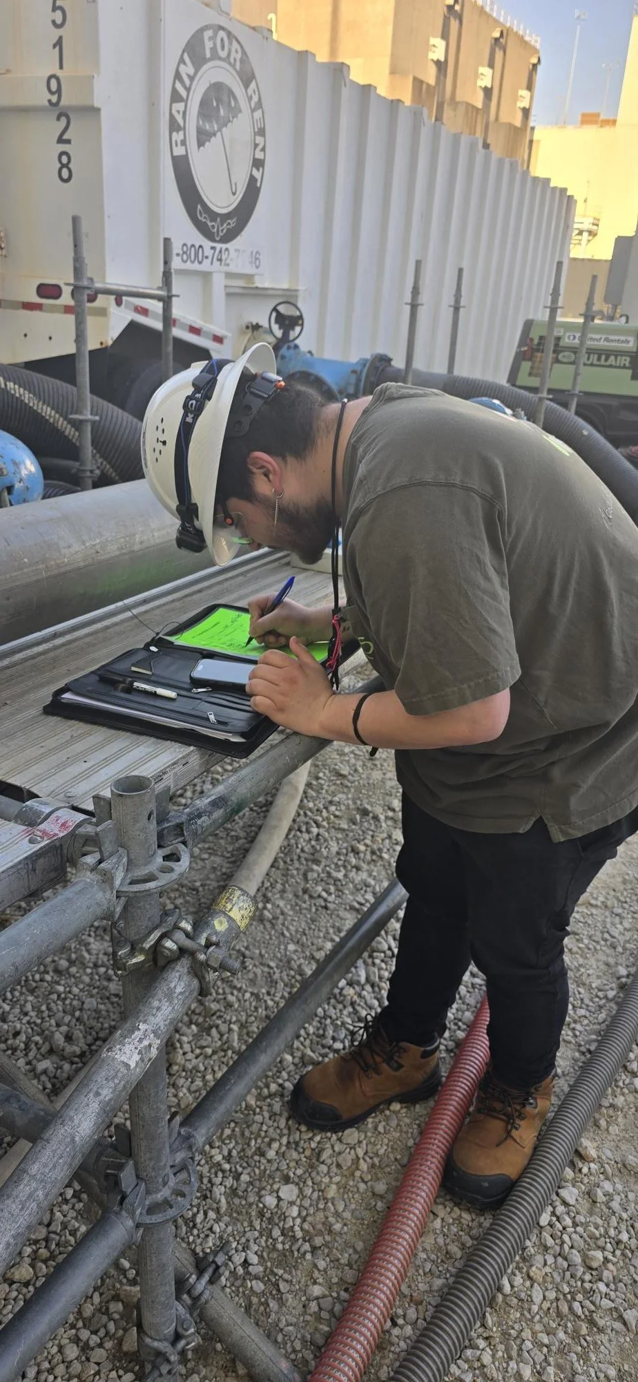 Tyler our Absolute Maintenance Solutions NDT Technician performing Technical Oversight / Safety Documentation / Chemical readings for an online chemical cleaning project for a Nuclear Power Plant