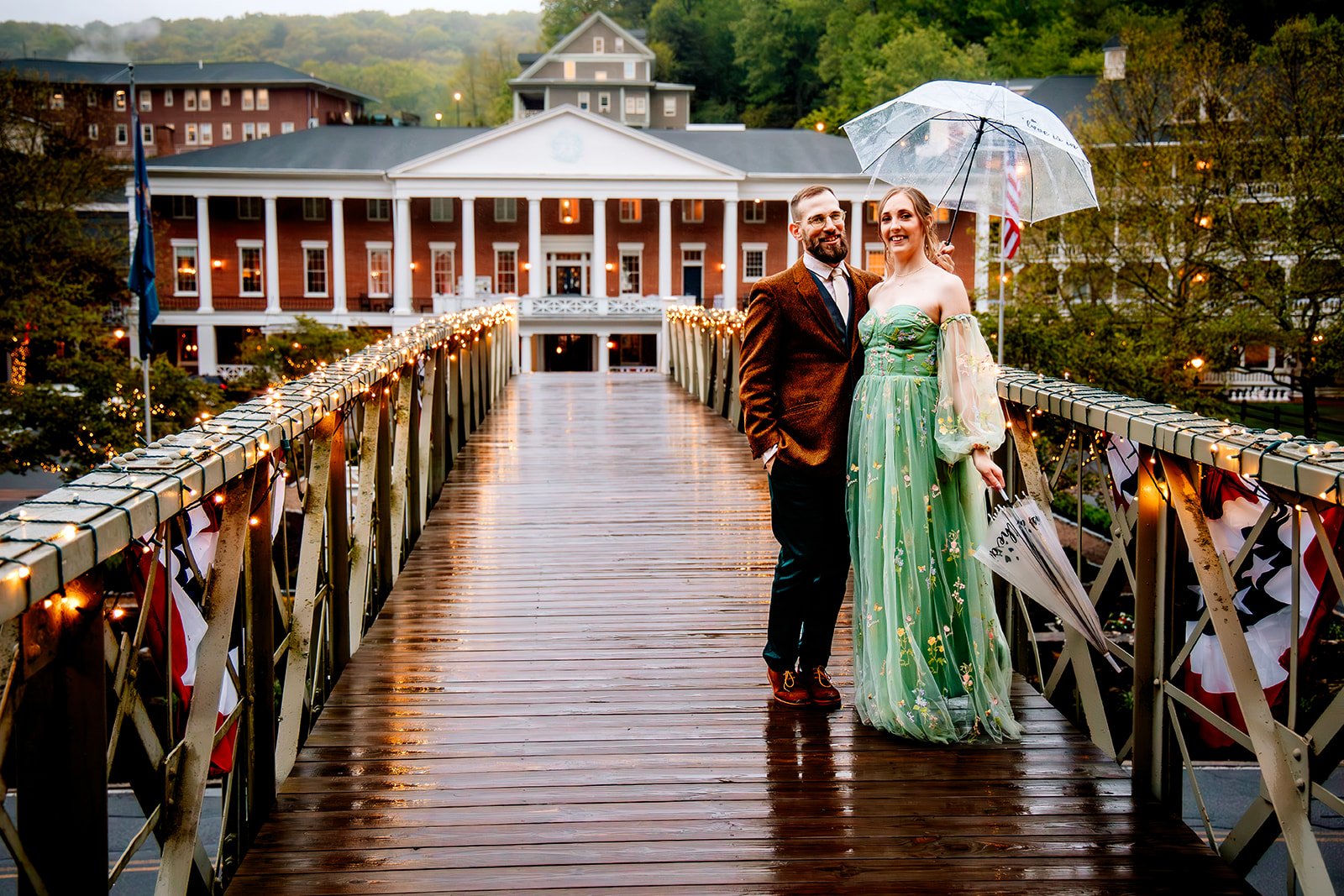 Rainy Day Engagement Session at Omni Bedford Springs Resort | Bedford, Pa