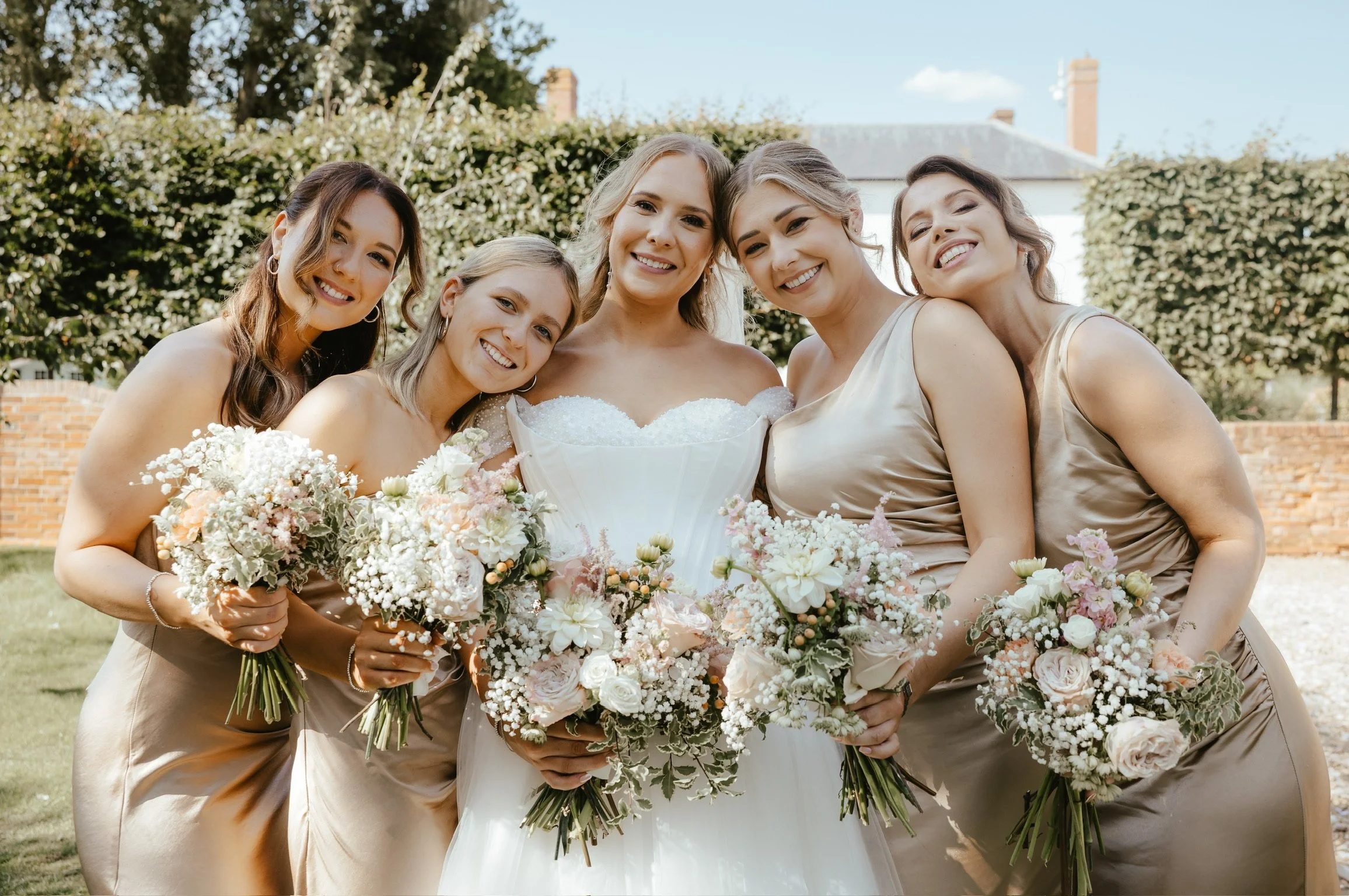 Bridal hair at Vaulty Manor, Essex. Hollywood Waves half up 