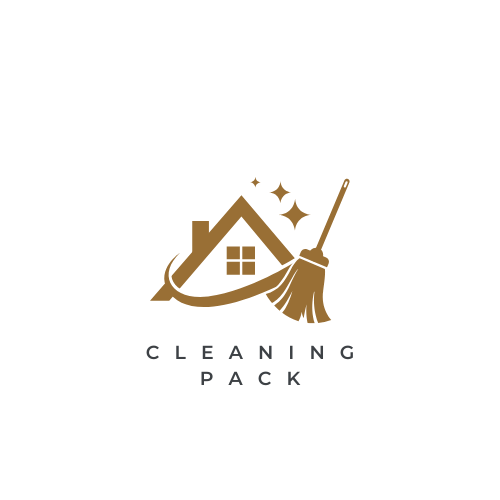 Graphic logo of a house with a tool and sparkles, labeled 'Cleaning Pack'.