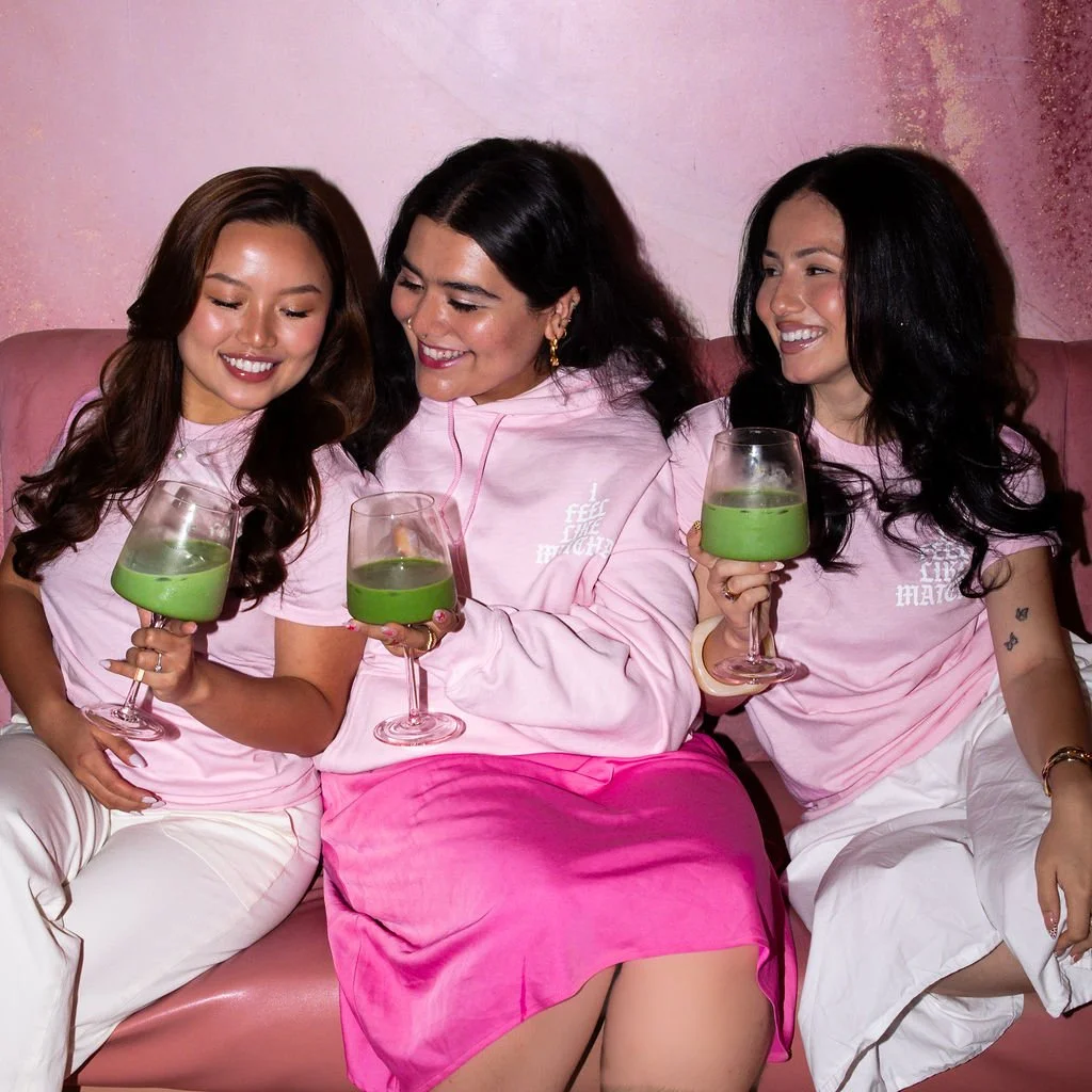 3GirlsDrinkingMatchaFromWine (2).jpg