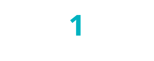 Number 1 inside a white circle with lines extending outward on a black background.