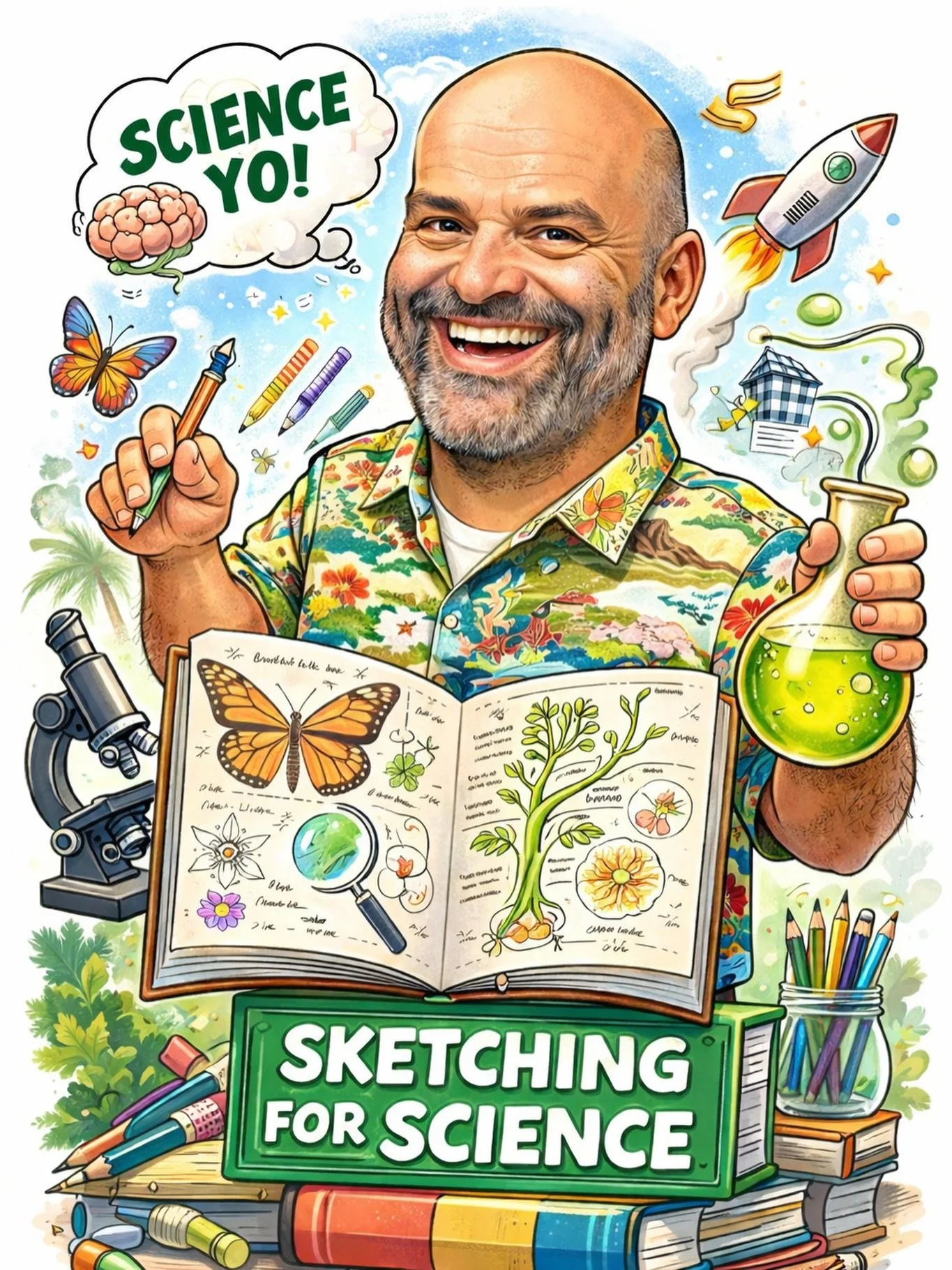 We had to jump on this ChatGPT trend. We asked ChatGPT to make a caricature of Sketching For Science based on everything it knows about us&hellip; and it nailed it! It even has included our Founder Selim Tlili&rsquo;s catch phrase, &ldquo;Science, Yo