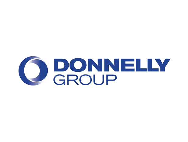 Donnelly Group logo with blue circular graphic and blue text reading 'Donnelly Group'.